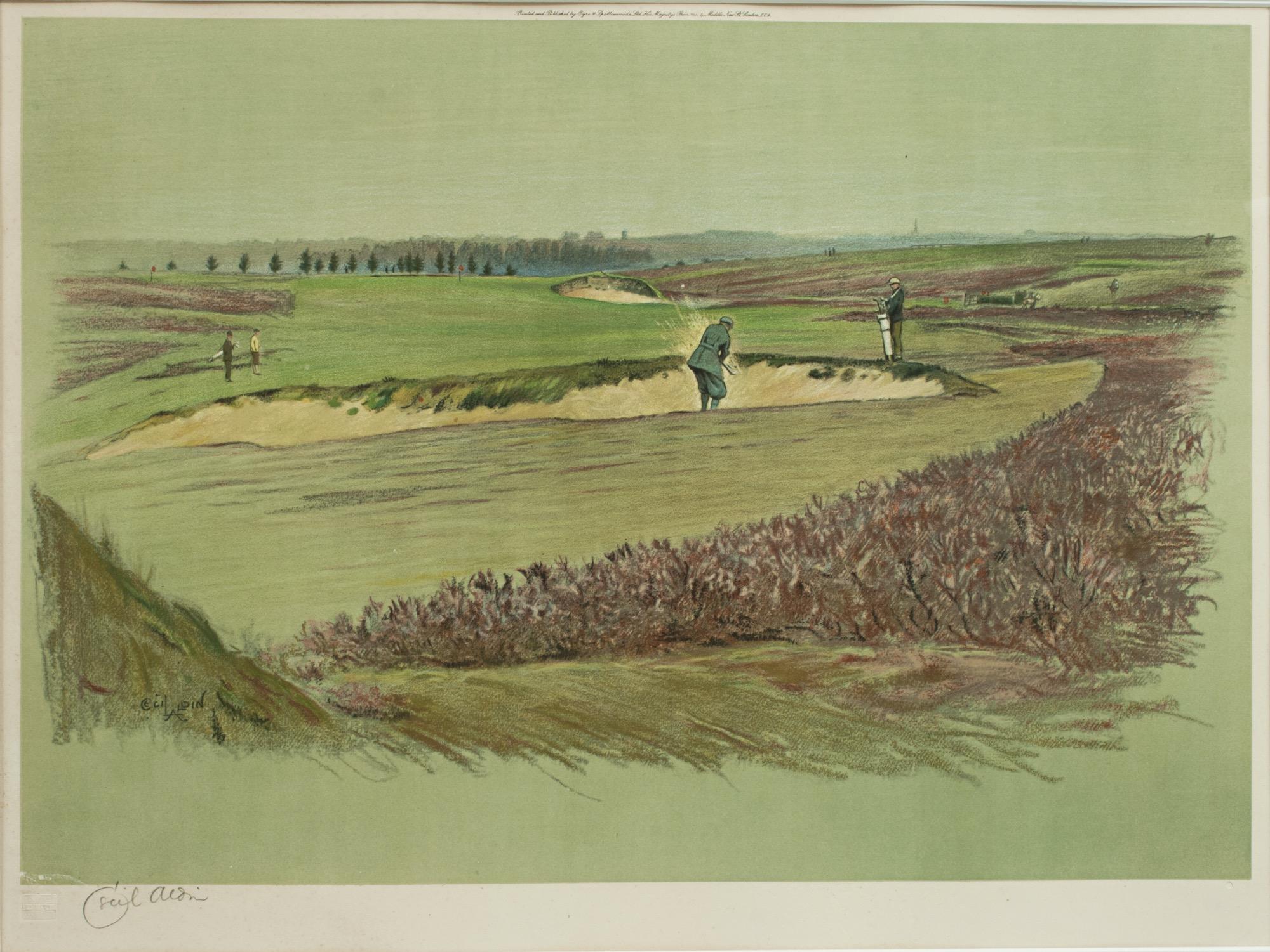 Impression originale signée Cecil Aldin Golf, Walton Heath en vente 3