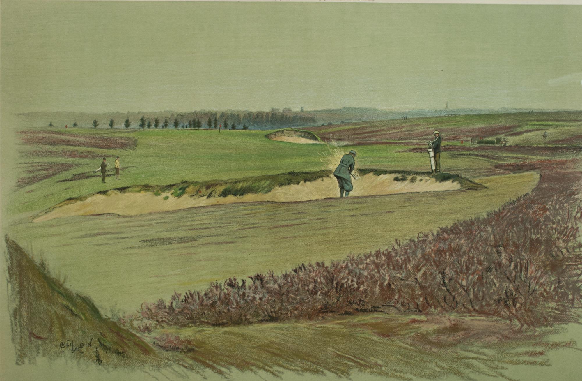 Impression originale signée Cecil Aldin Golf, Walton Heath en vente 1