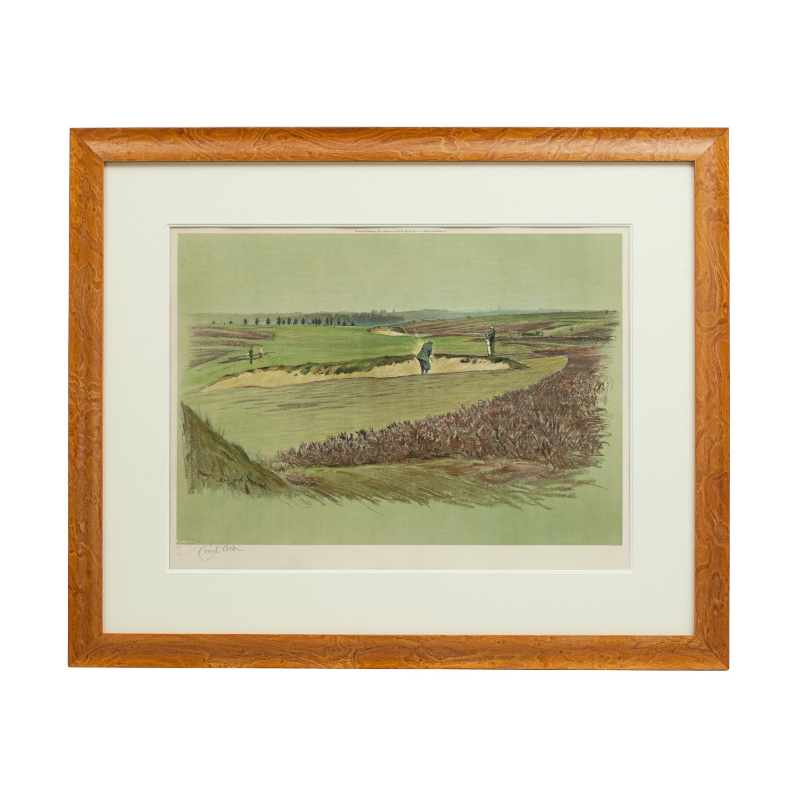 Original Signed Cecil Aldin Golf Print, Walton Heath For Sale