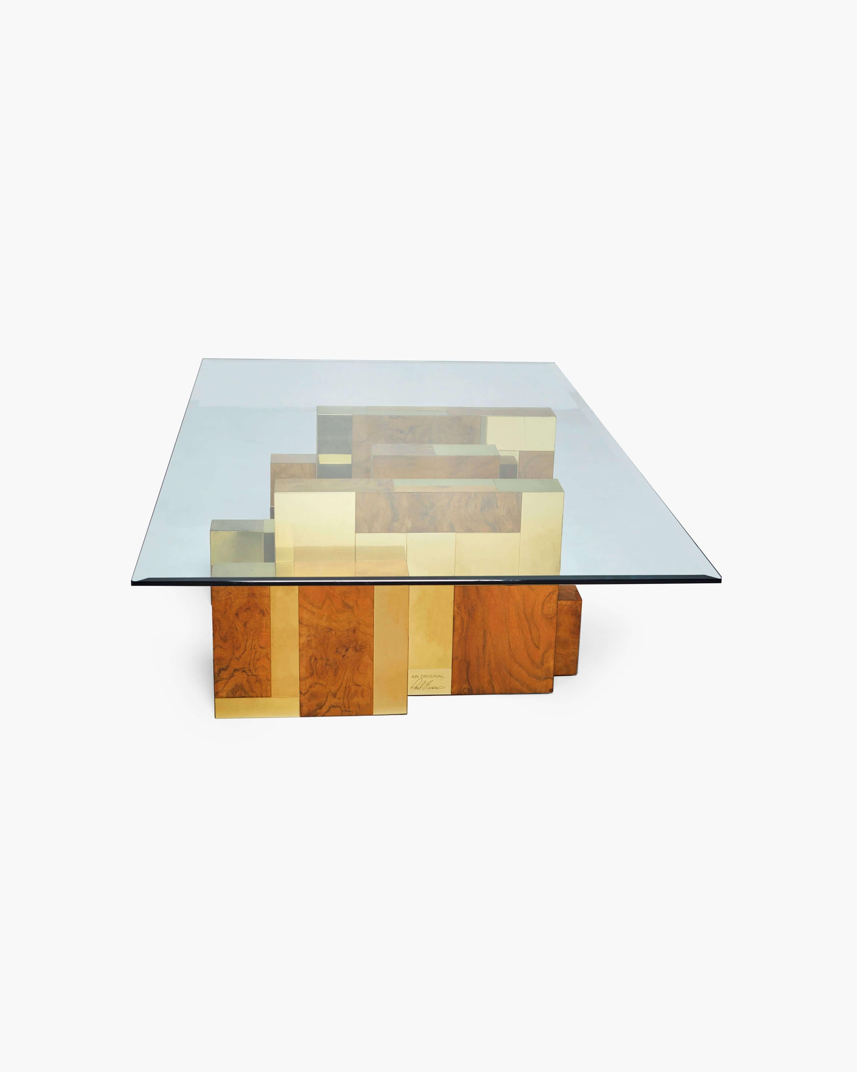 Veneer Original Signed Cityscape PE 400 Series Coffee Table by Paul Evans, 1970s For Sale