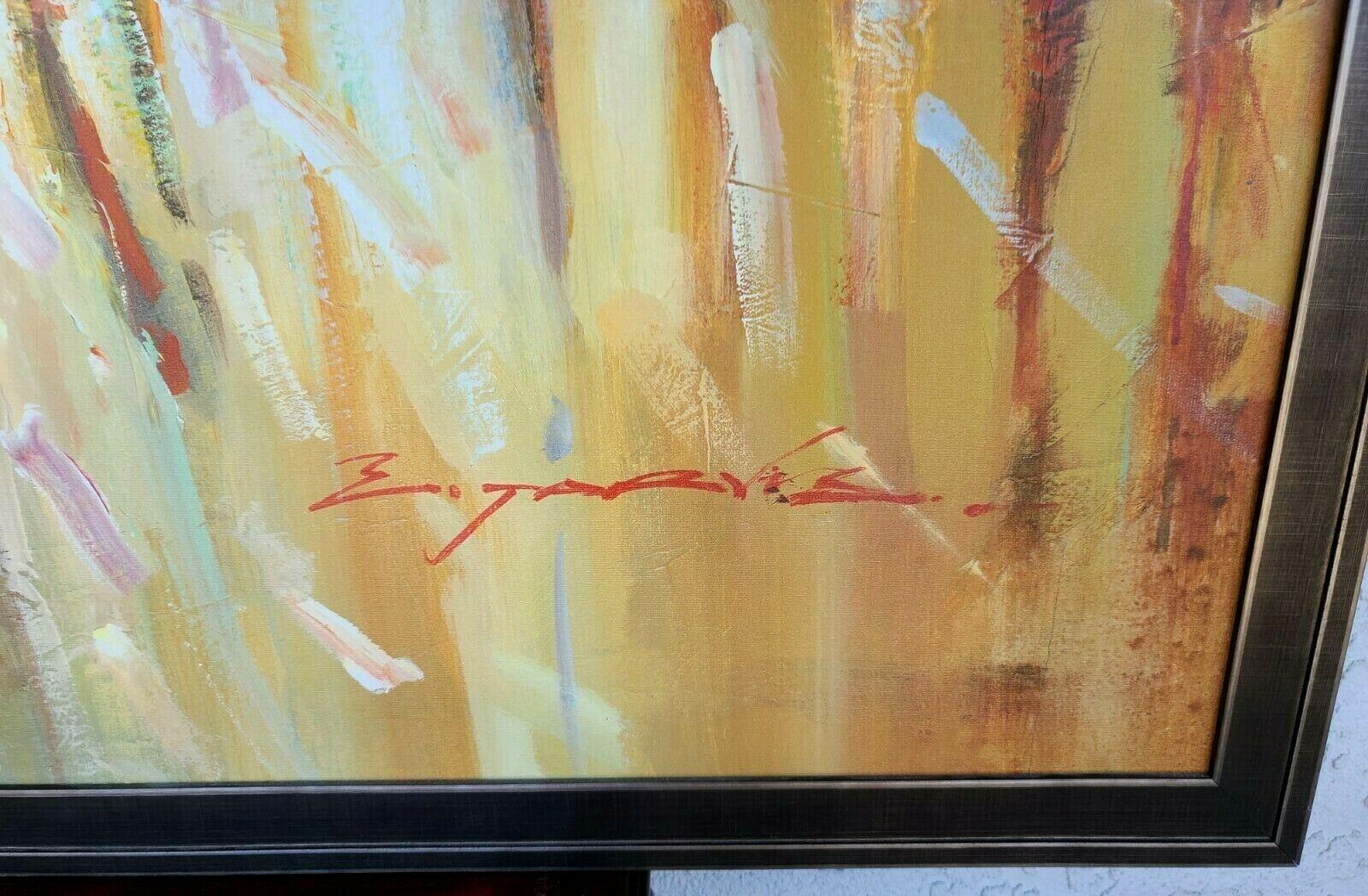 Original Signed E JARVIS Abstract Contemporary Oil Painting 3