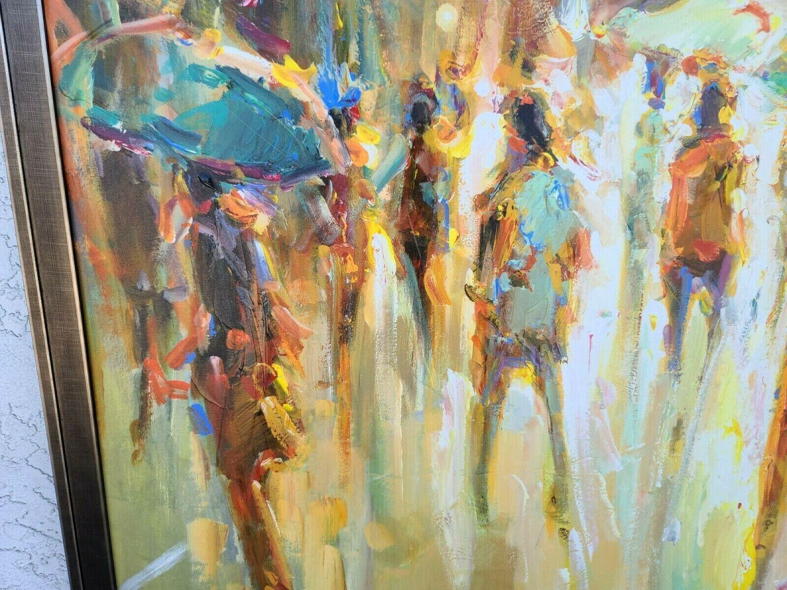 Original Signed E JARVIS Abstract Contemporary Oil Painting 1