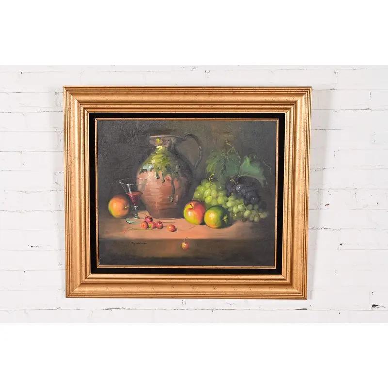Français Nature morte à l'huile originale signée de Frank French en vente