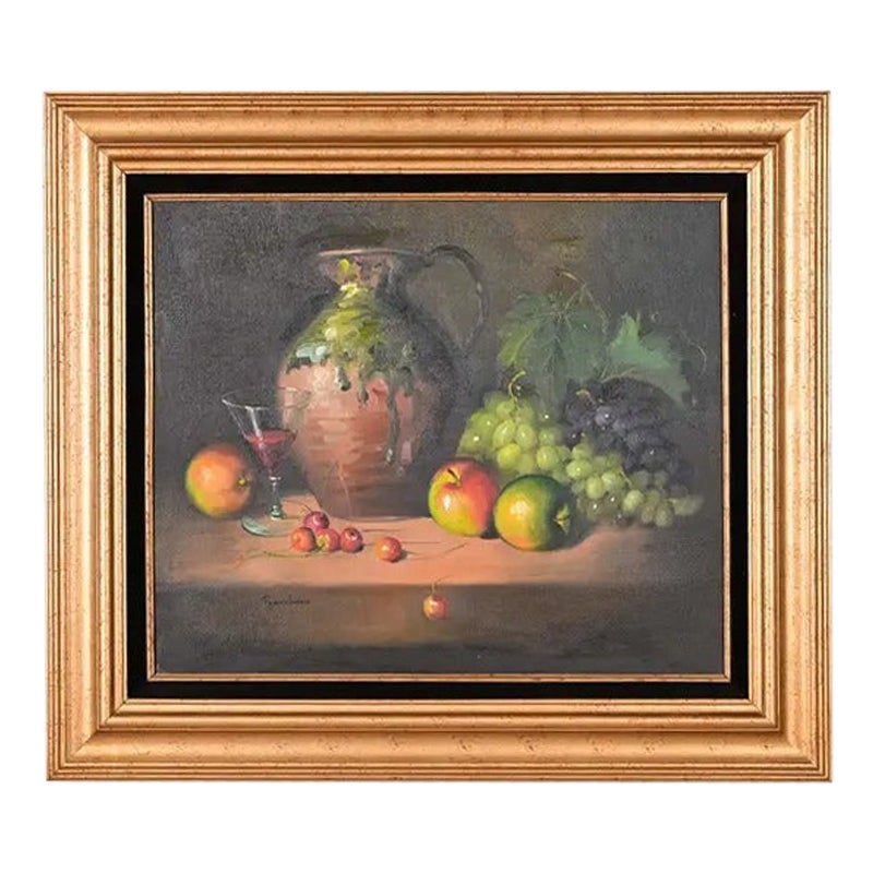 Original Signed Frank Lean French Still Life Oil Painting