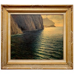 Original signiert Guido Odierna "Capri" Öl auf Leinwand Seestück