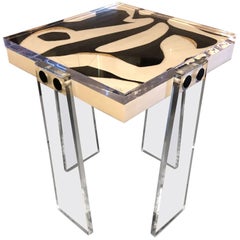 Original/Signed/Handmade Acrylic Gallery Table by Known Artist Steve McElroy