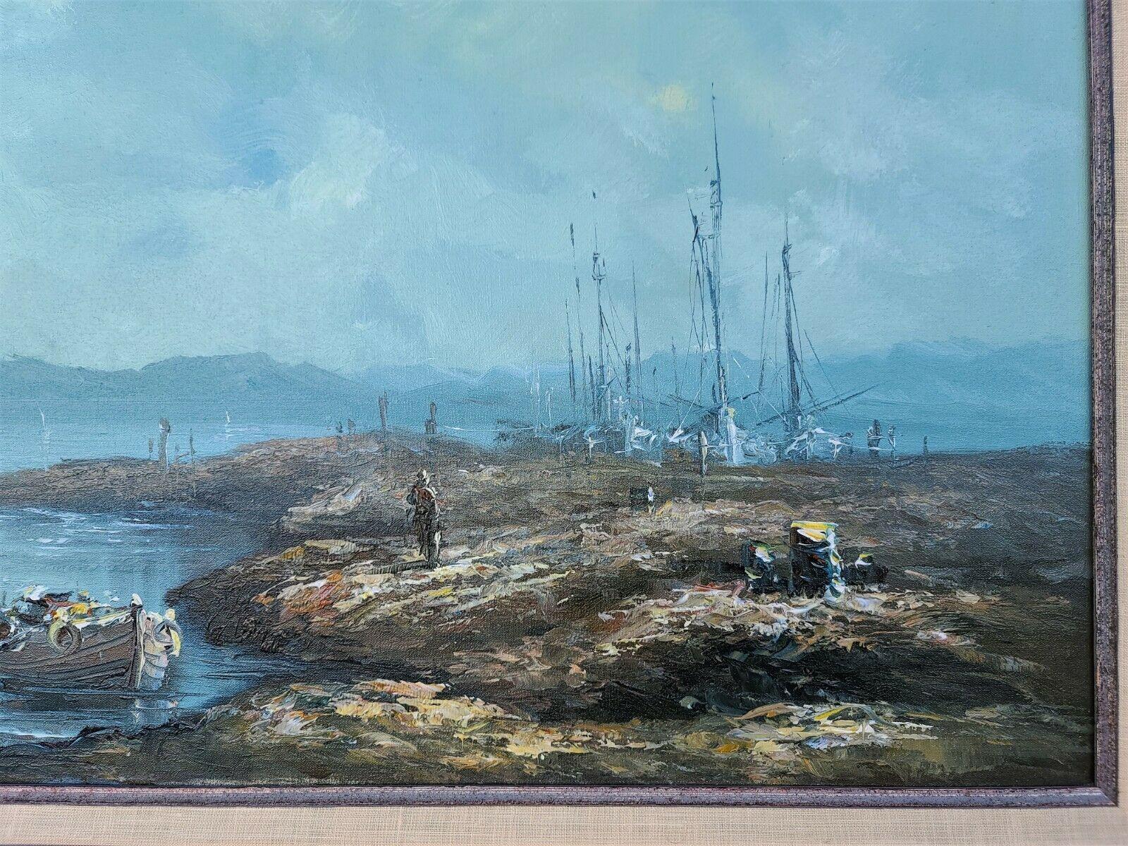 Peinture à l'huile originale signée Haywood Seascape Landscape Bon état - En vente à Lake Worth, FL