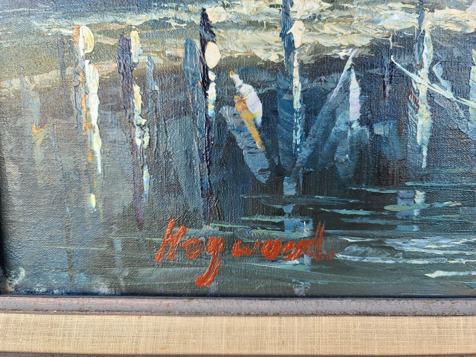 Canvas Original Signed Haywood Seascape Landscape Oil Painting For Sale