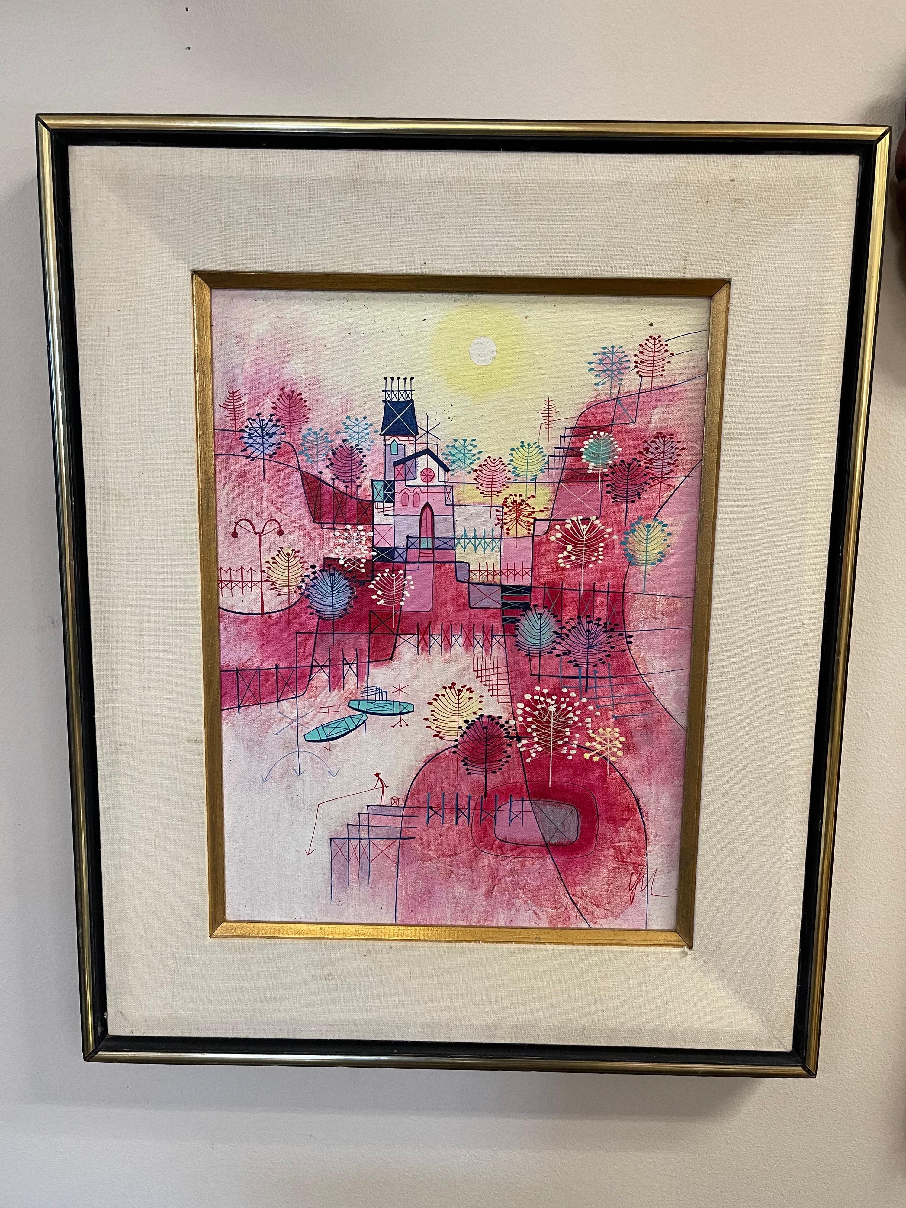 Original Signed Heshi Yu Painting In Good Condition In West Hartford, CT