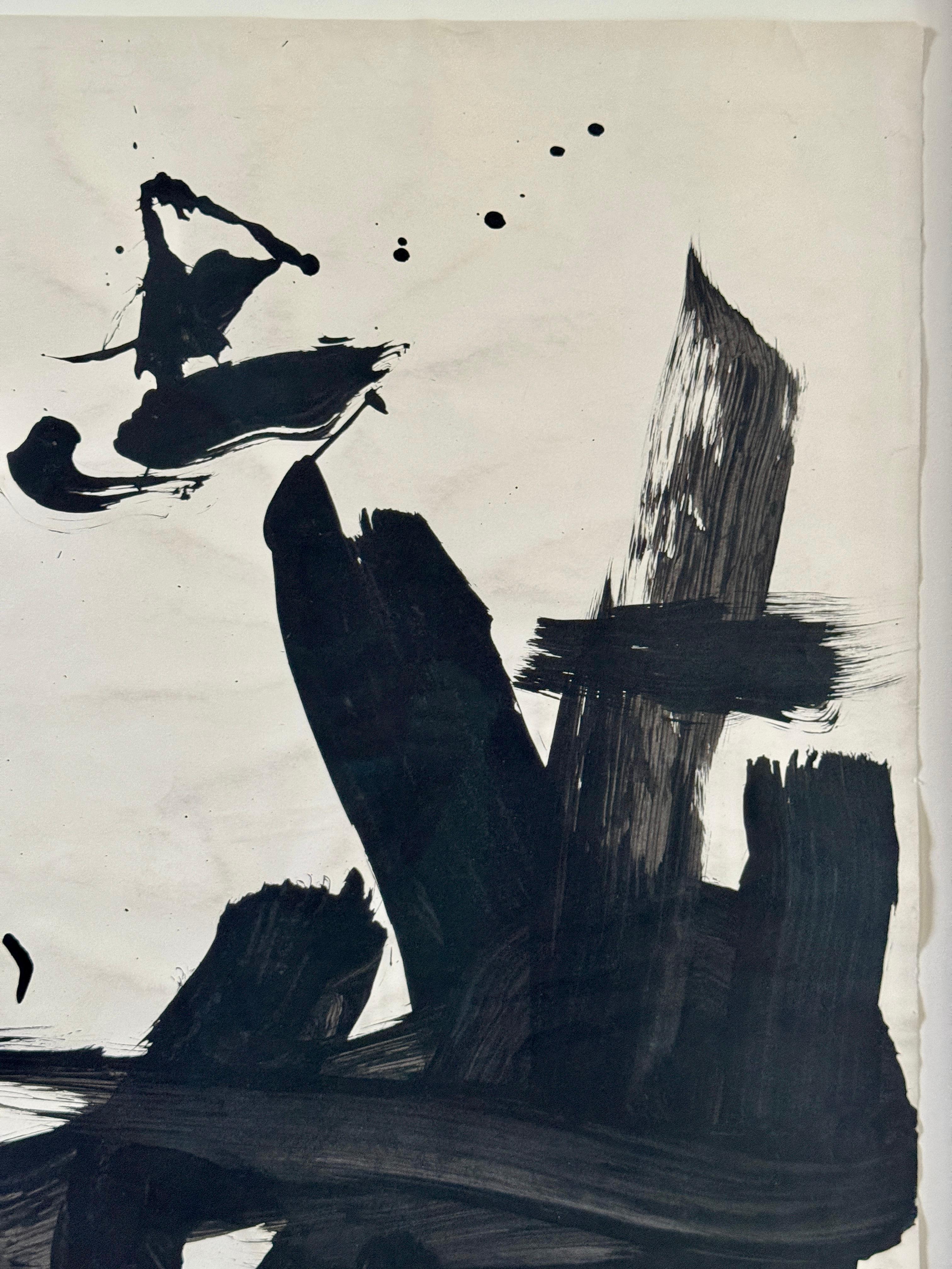 Pintura original firmada de inspiración japonesa de David Slivka-Sin título 4 Pintado a mano en venta