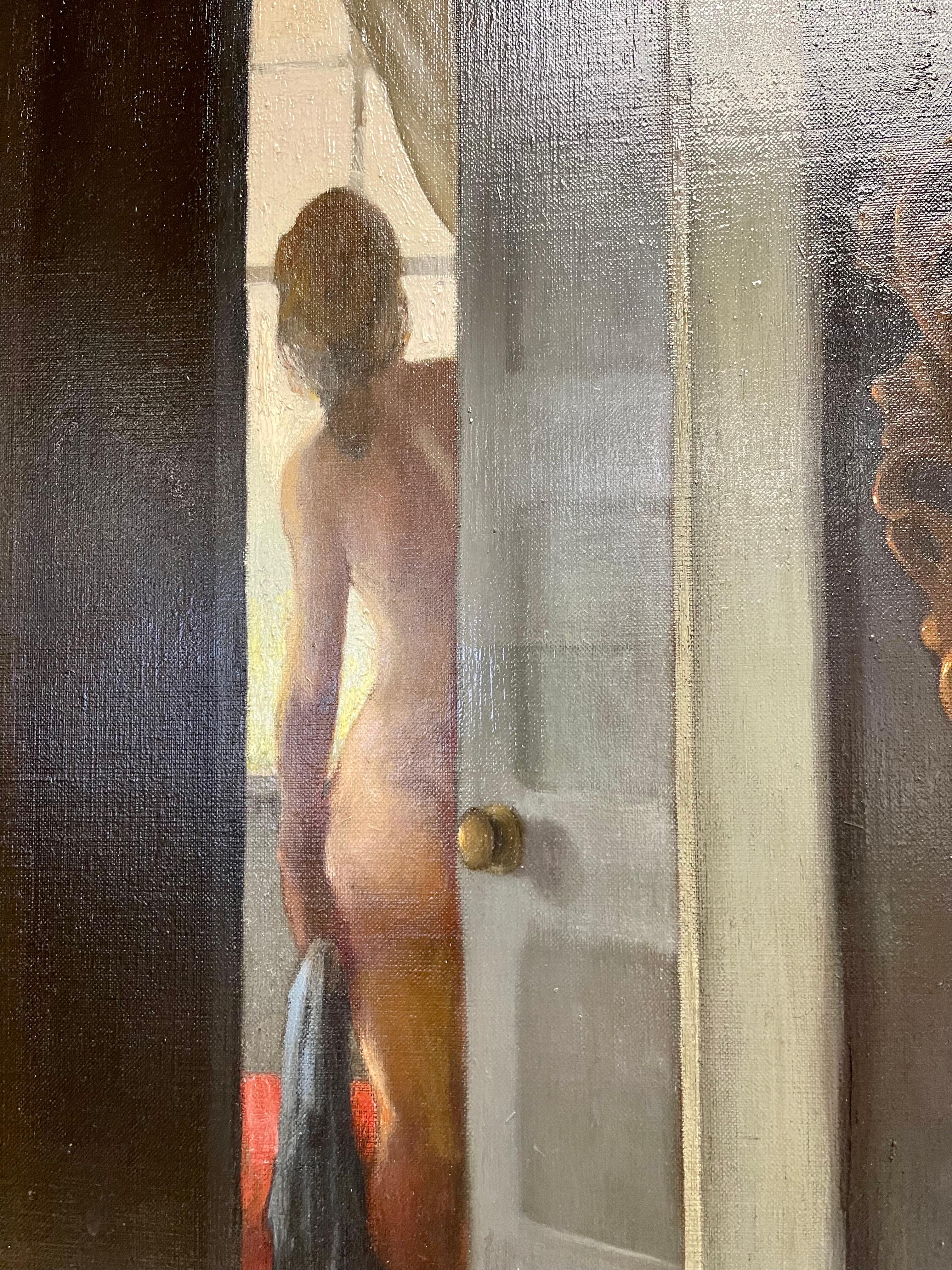 Grande peinture originale signée en X intitulée « Interior with Nude » en vente 7