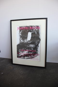 Poster originale firmato per la mostra di Joseph Beuys del 1980 con cornice "Zeichnungen", con cornice