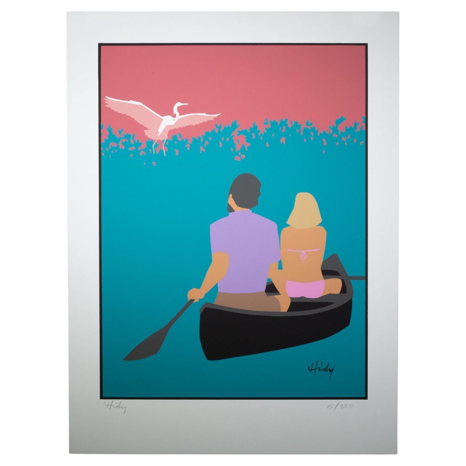 Affiche originale signée Lance Hidy, Grande aigrette, c.1985 en vente