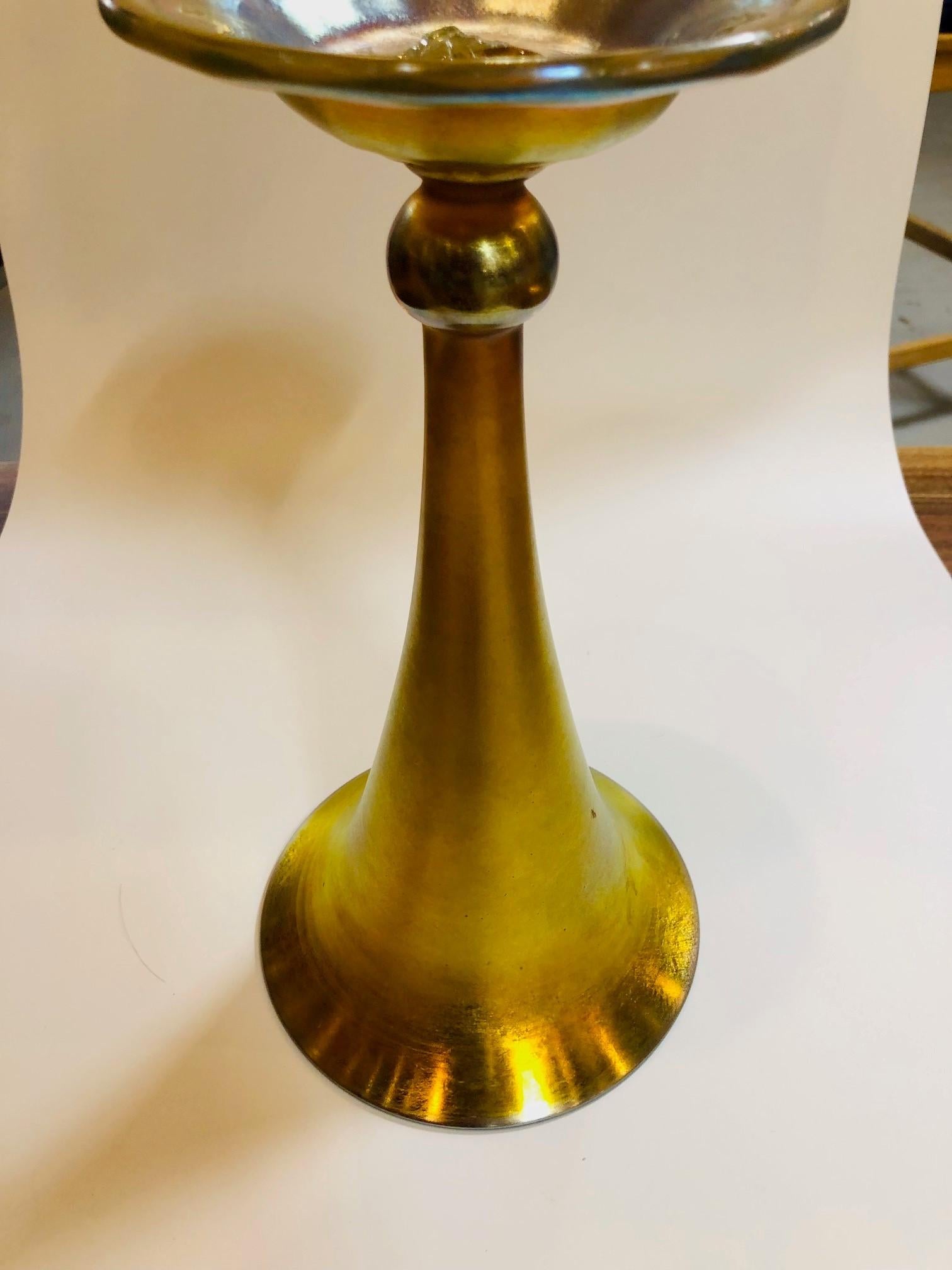 Original Signed L.C. Tiffany, Favrile 6292 Trumpet Vase Mid 20th Century For Sale 2