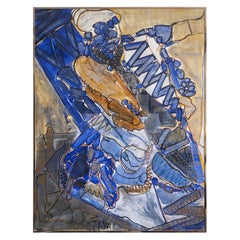 Peinture abstraite originale en technique mixte signée Ilene Steglitz