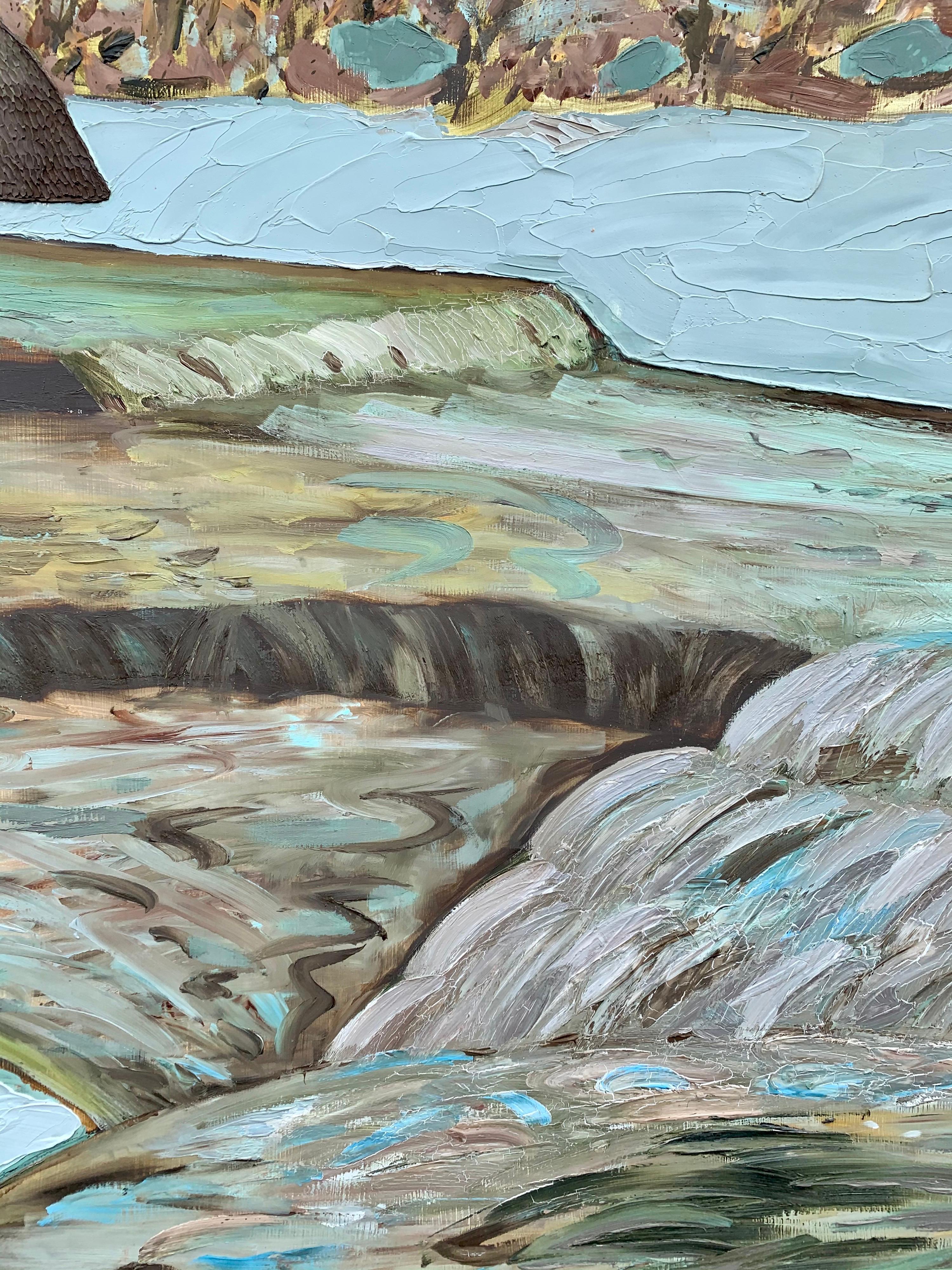 Original Signed Oil on Board Edward Vandijk Abstract Painting Bald Rock Creek 1