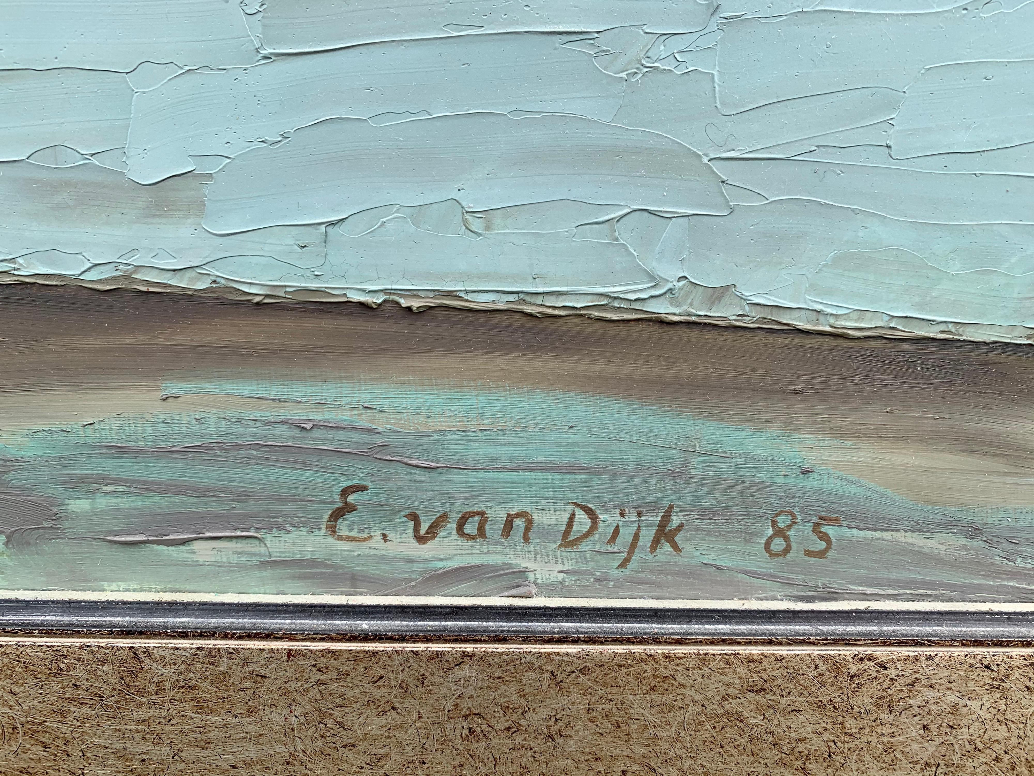 Original Signed Oil on Board Edward Vandijk Abstract Painting Bald Rock Creek 2