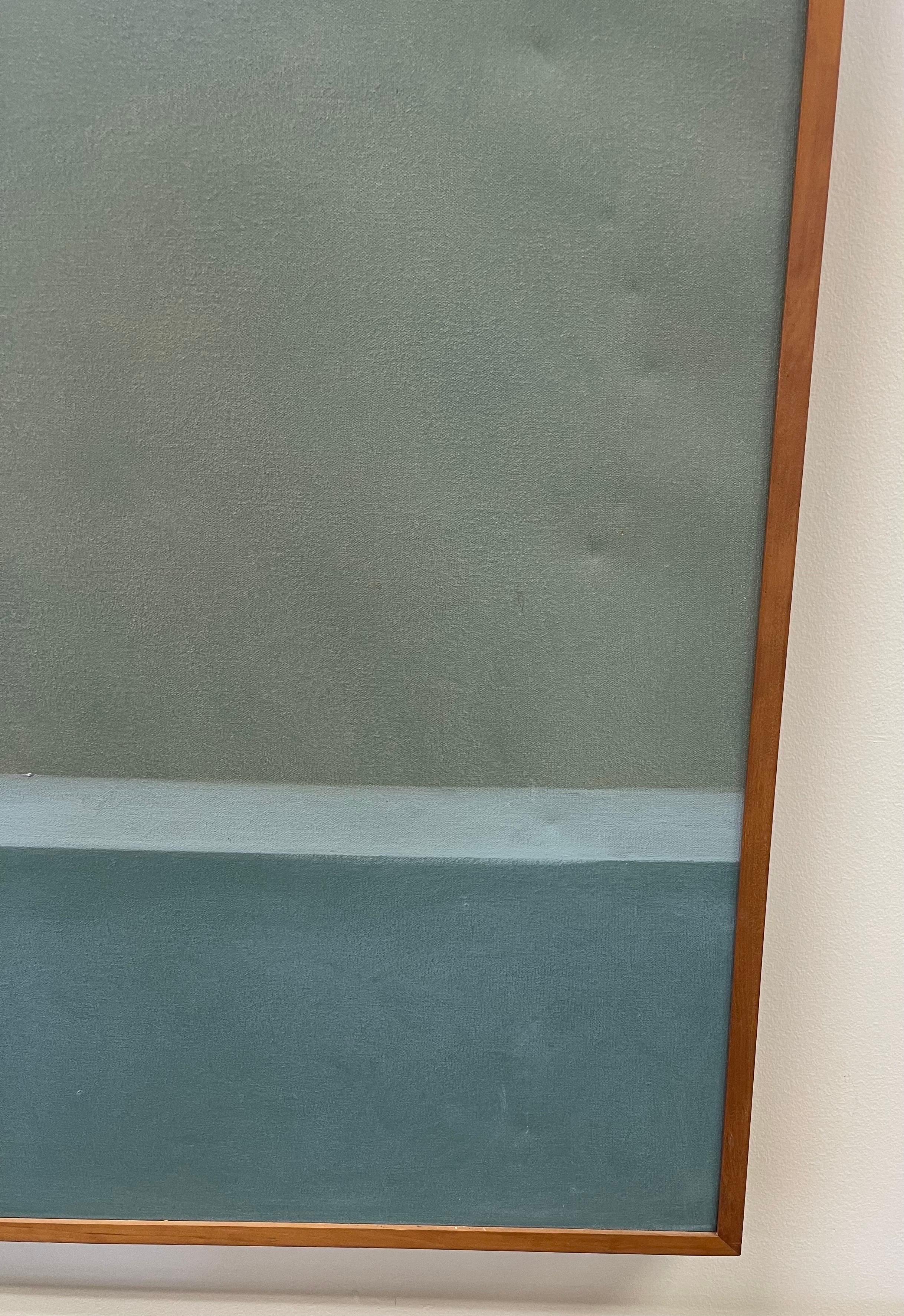 Contemporary Original Signed Oil Painting by Anne Hebebrand after Rothko Titled Mossy Green
