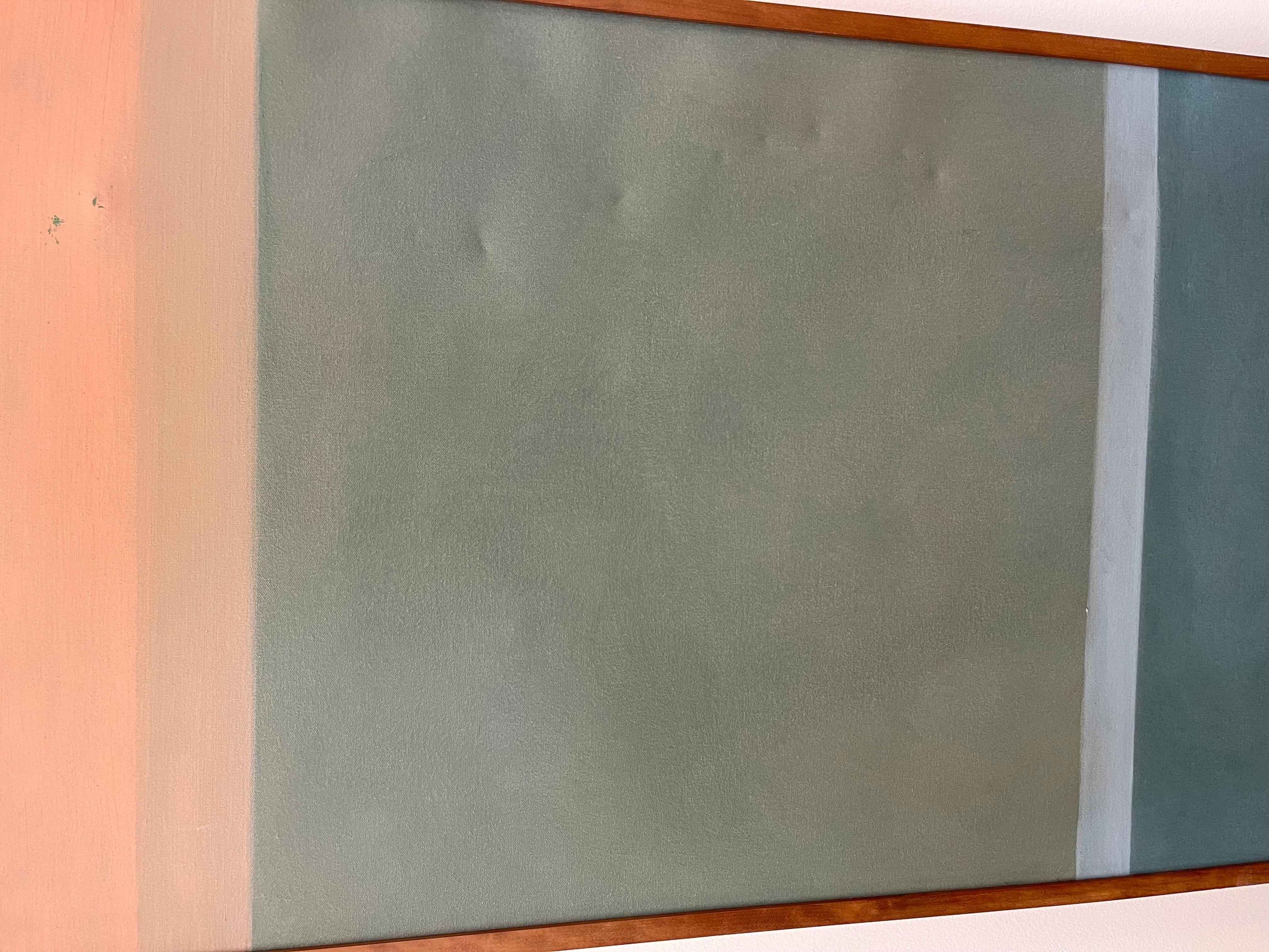 Canvas Original Signed Oil Painting by Anne Hebebrand after Rothko Titled Mossy Green For Sale