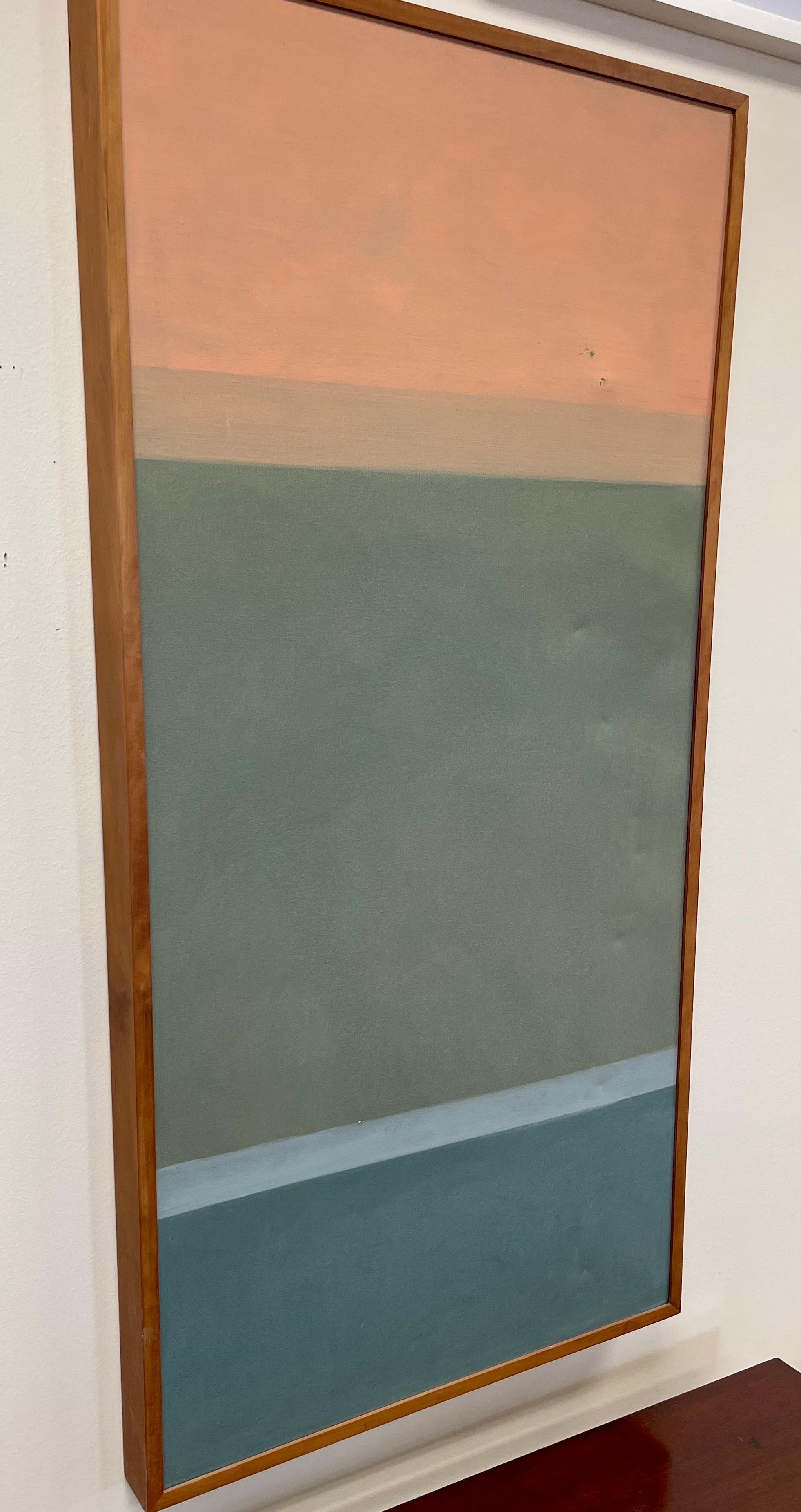 Original Signed Oil Painting by Anne Hebebrand after Rothko Titled Mossy Green 2