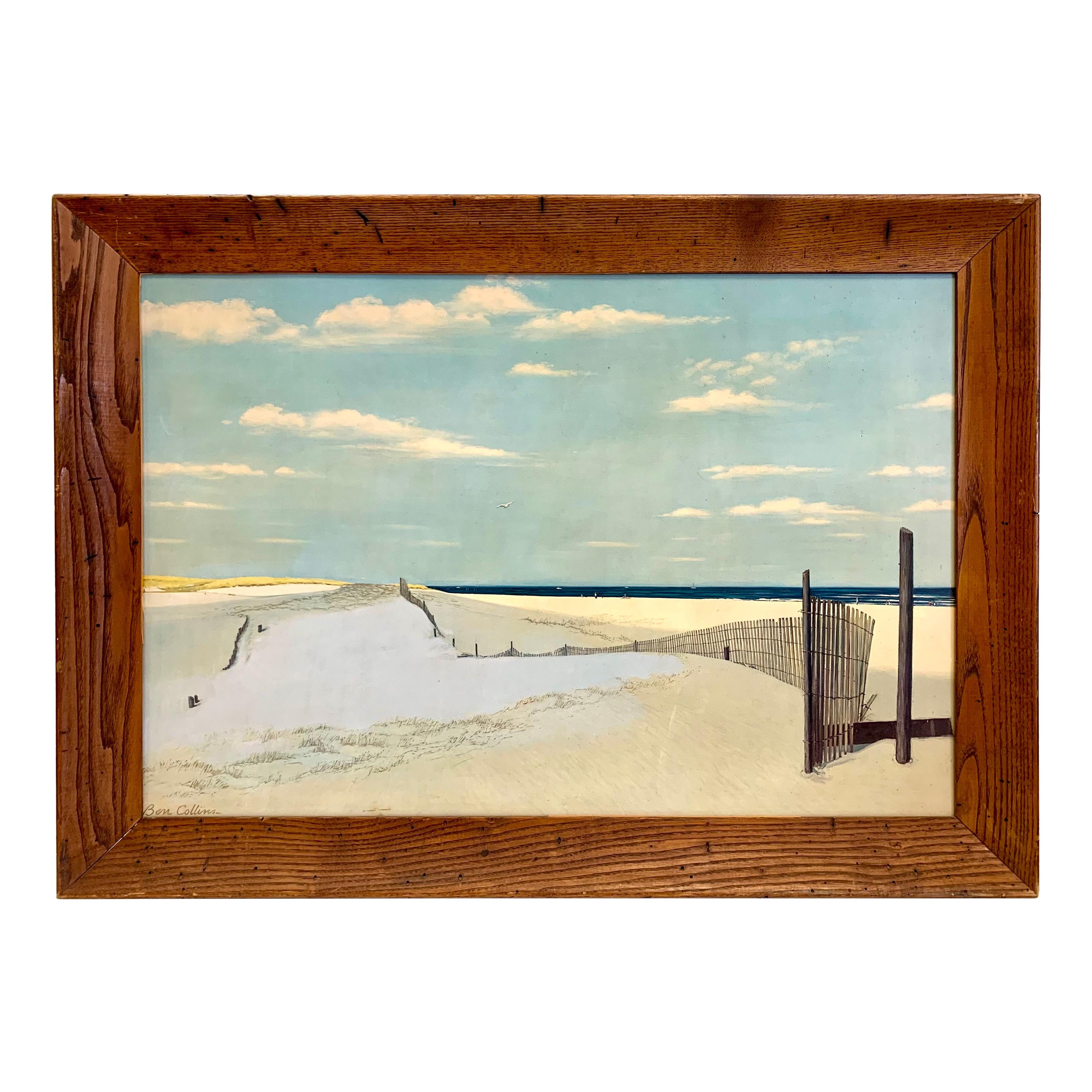 Original Signed Oil Painting Cape Cod Dunes by Ben Collins