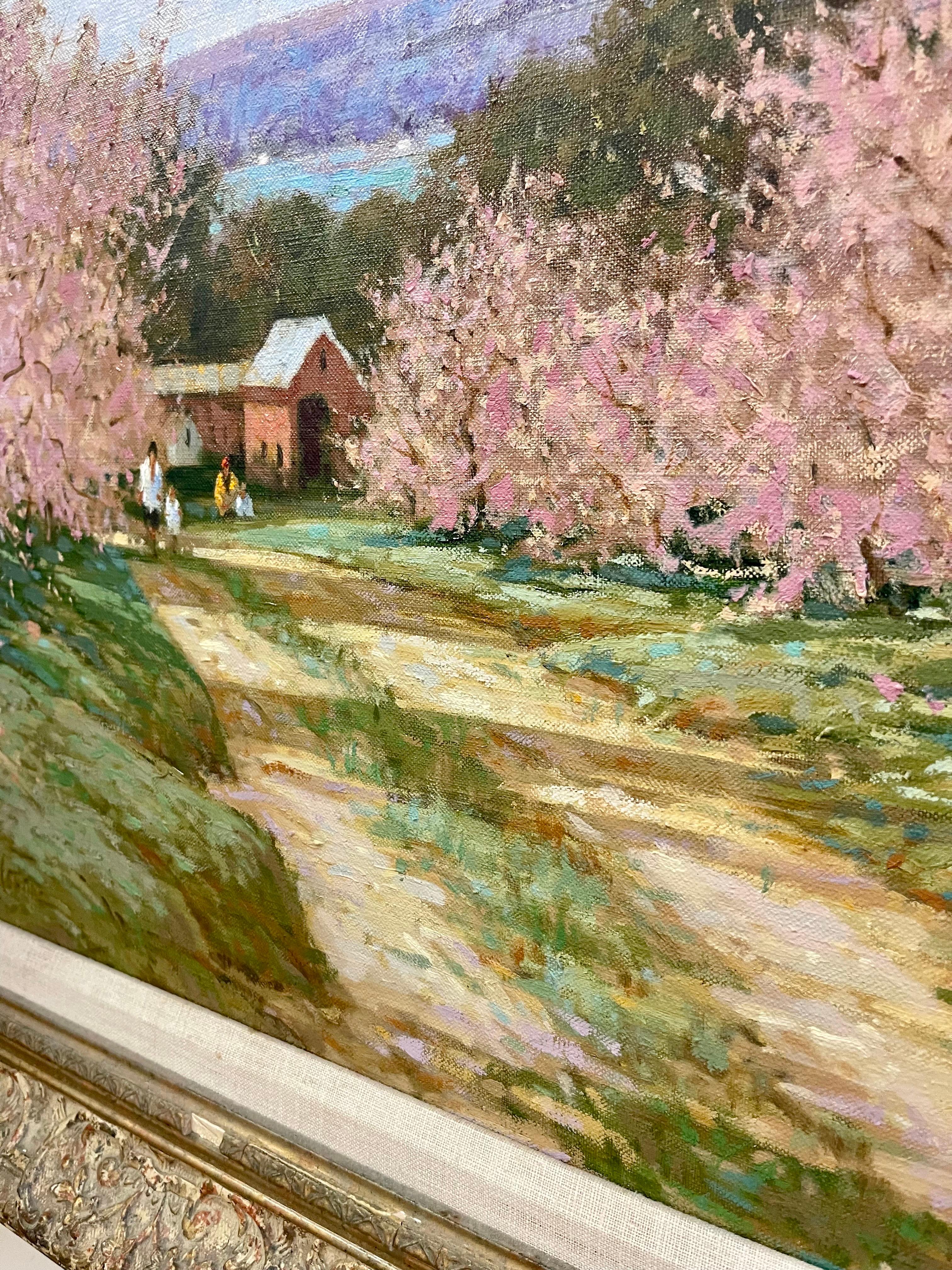 Original Signed Oil Painting Hudson River Scene By Listed Artist Deborah Cotrone For Sale 1