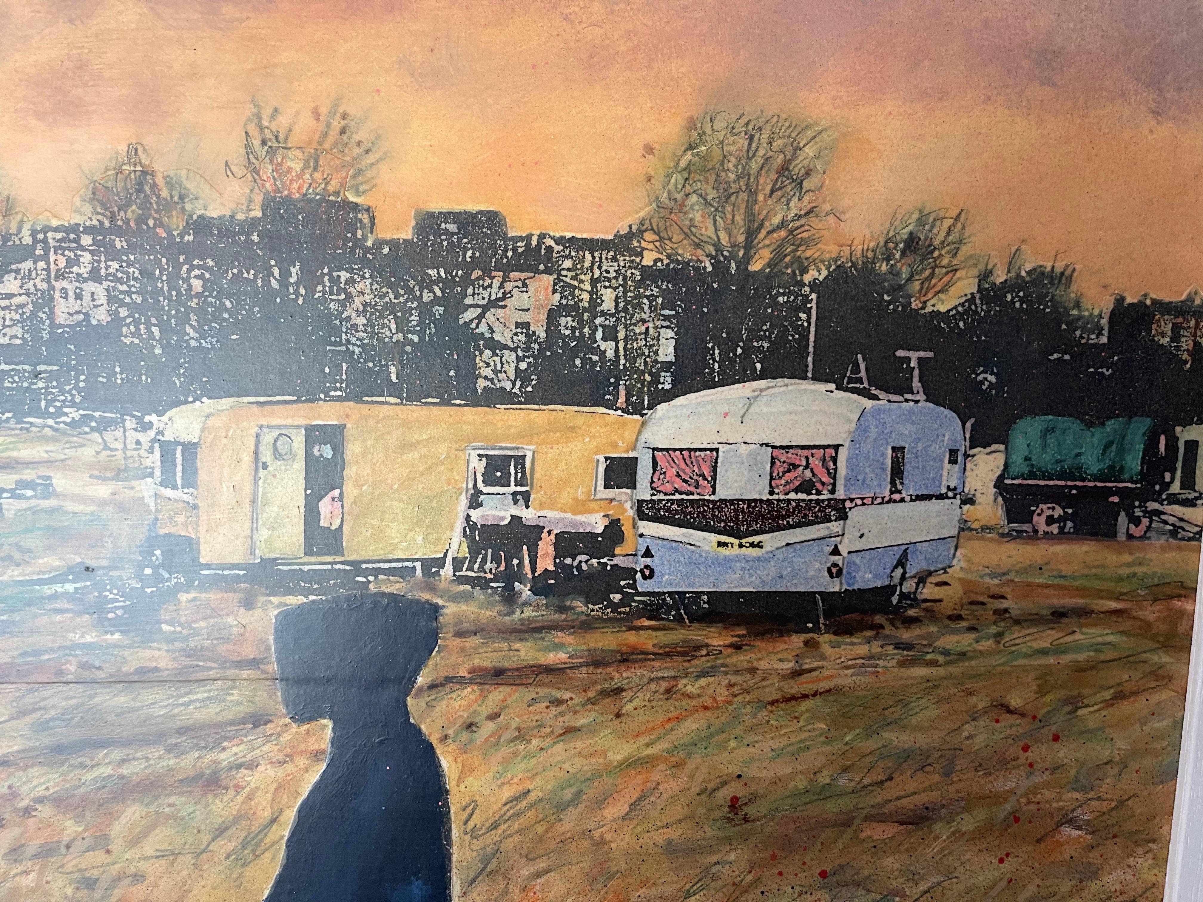 Pintura original firmada por Brian Palm titulada The Lawns, Charlemont Place Dublin en venta 9