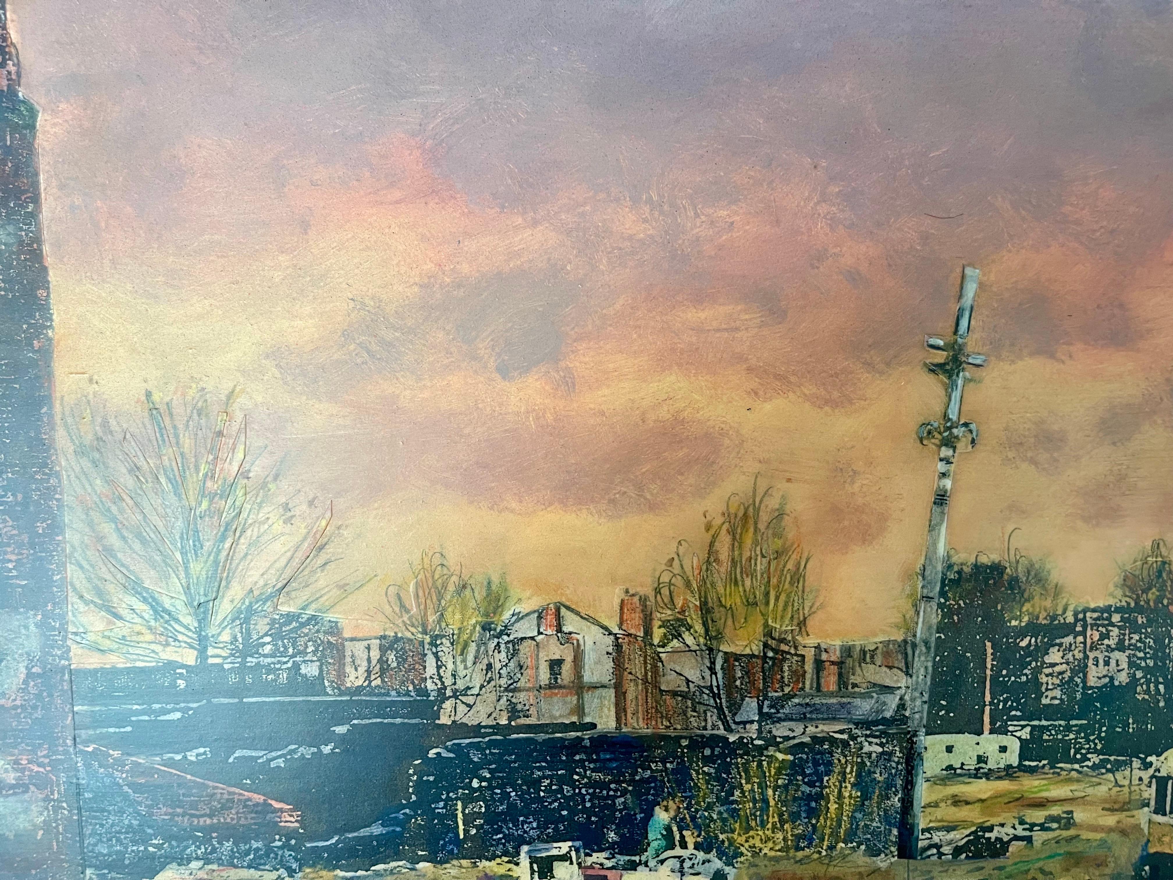 Pintura original firmada por Brian Palm titulada The Lawns, Charlemont Place Dublin en venta 13