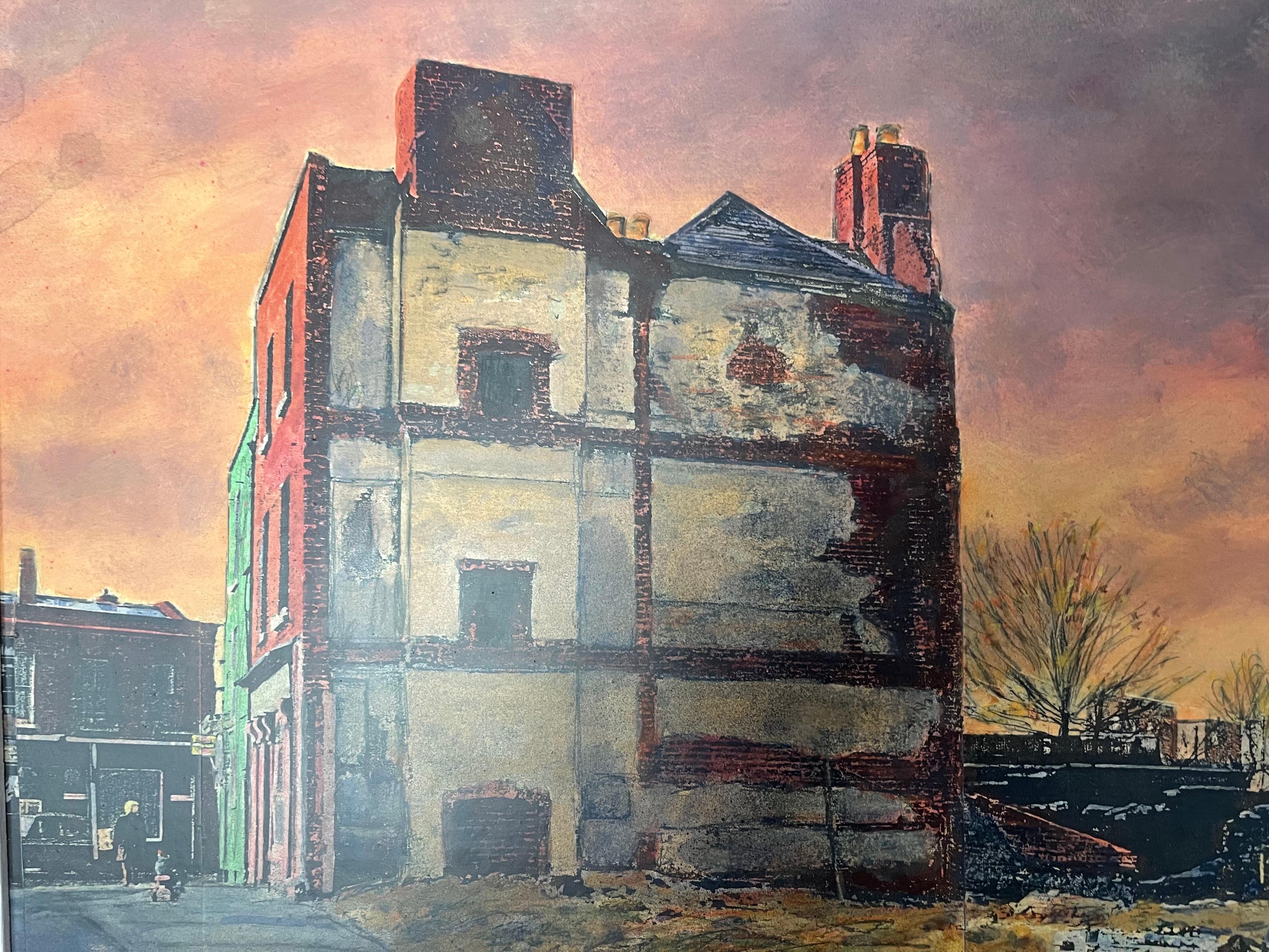 Pintura original firmada por Brian Palm titulada The Lawns, Charlemont Place Dublin en venta 1