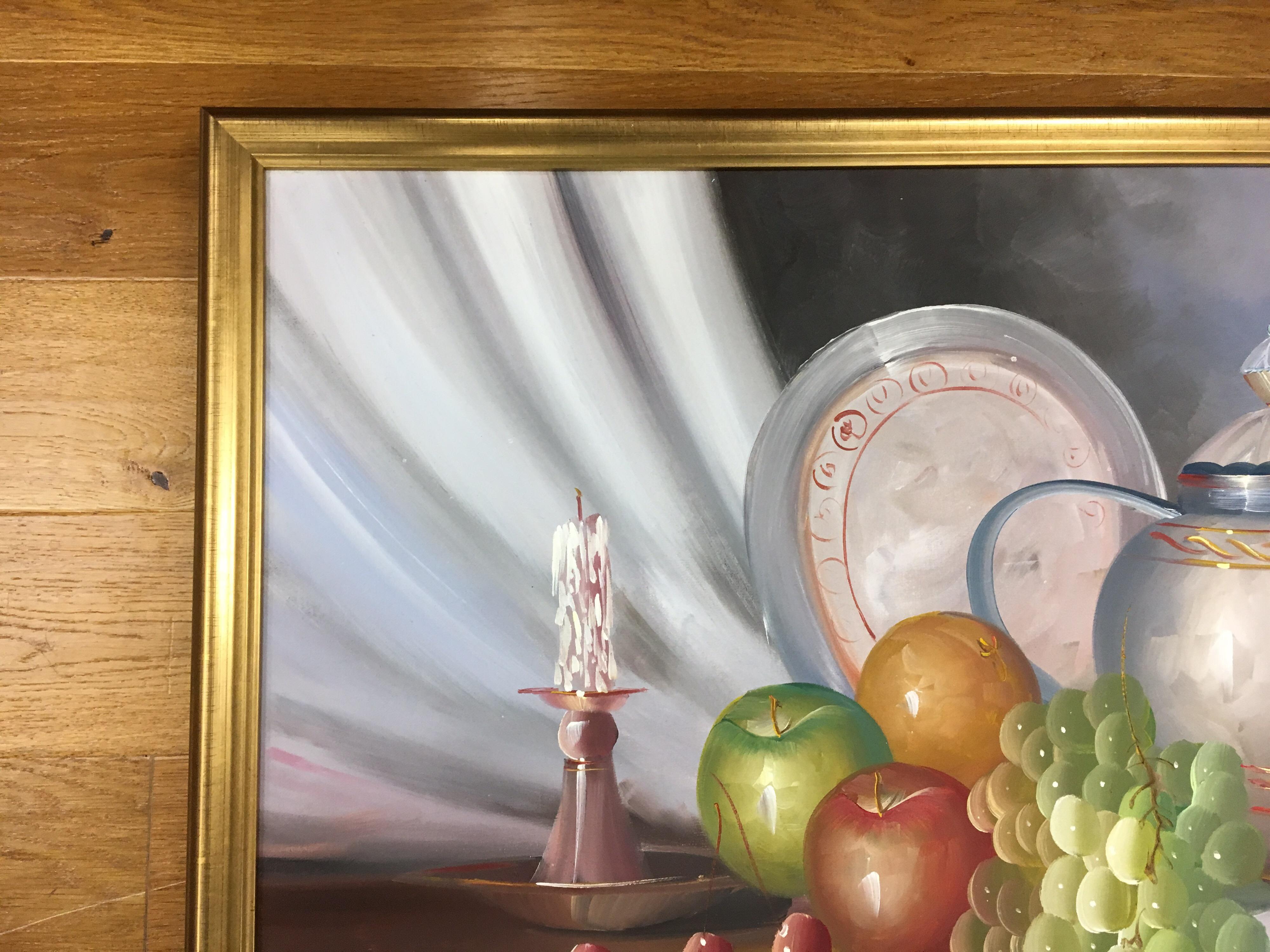 Fin du 20e siècle Nature morte originale encadrée signée par Mariano et signée, milieu du siècle dernier