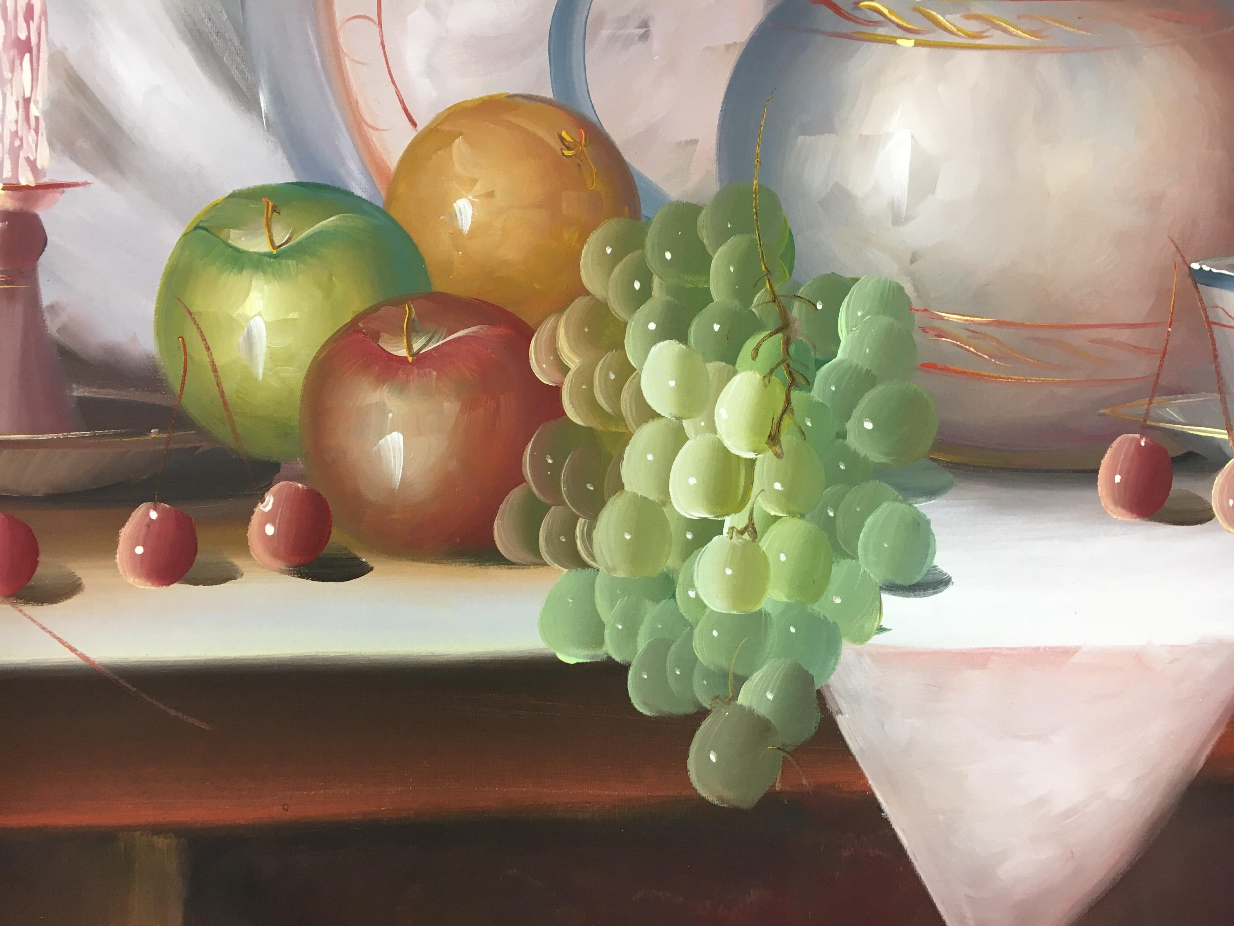 Nature morte originale encadrée signée par Mariano et signée, milieu du siècle dernier 1