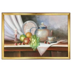 Nature morte originale encadrée signée par Mariano et signée, milieu du siècle dernier