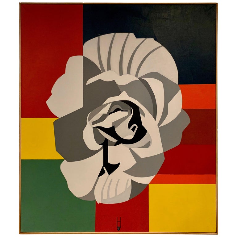 Original Signed Painting with Jamaican Colors Work of Art For Sale at