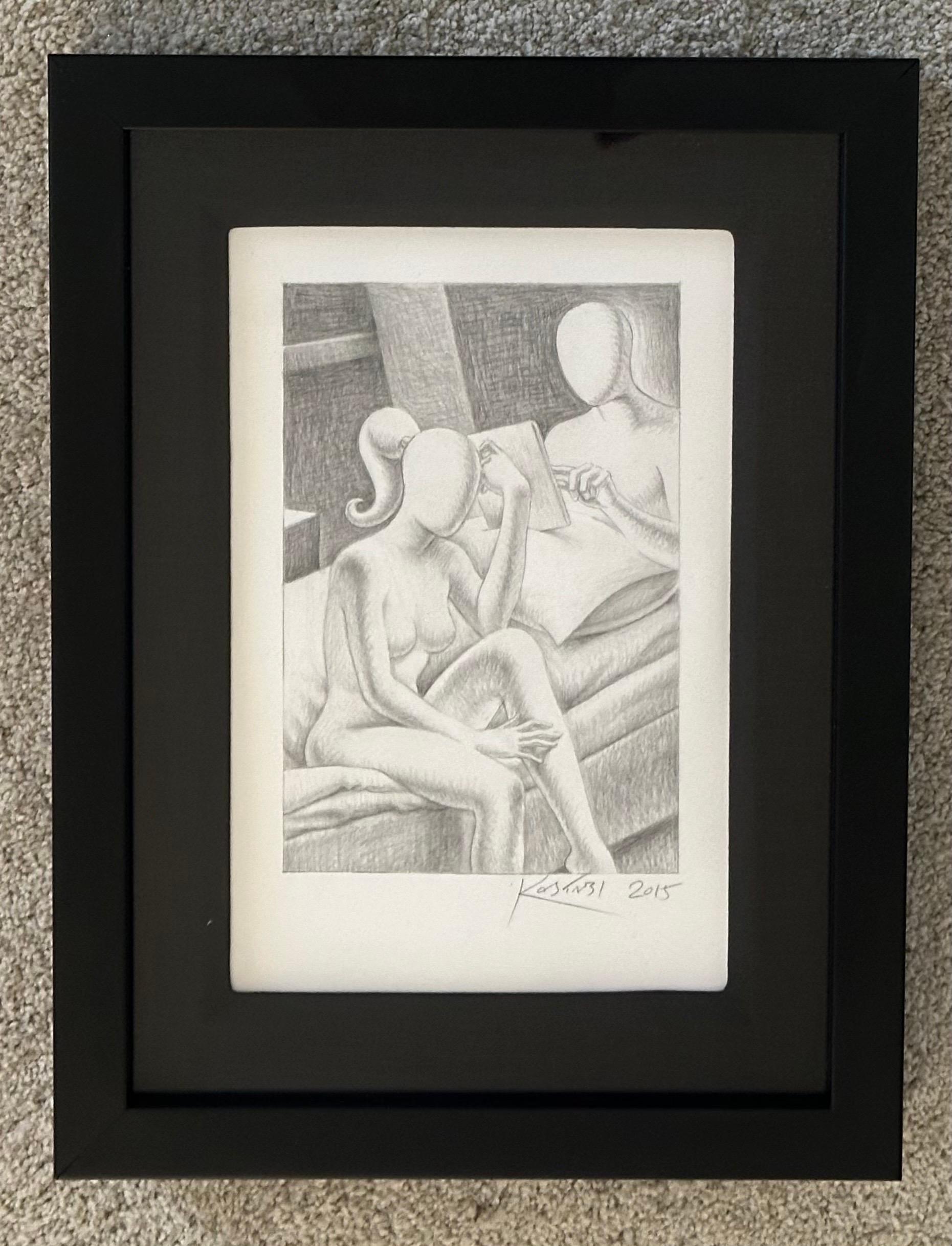 American Original Signed Pencil Drawing Entitled 