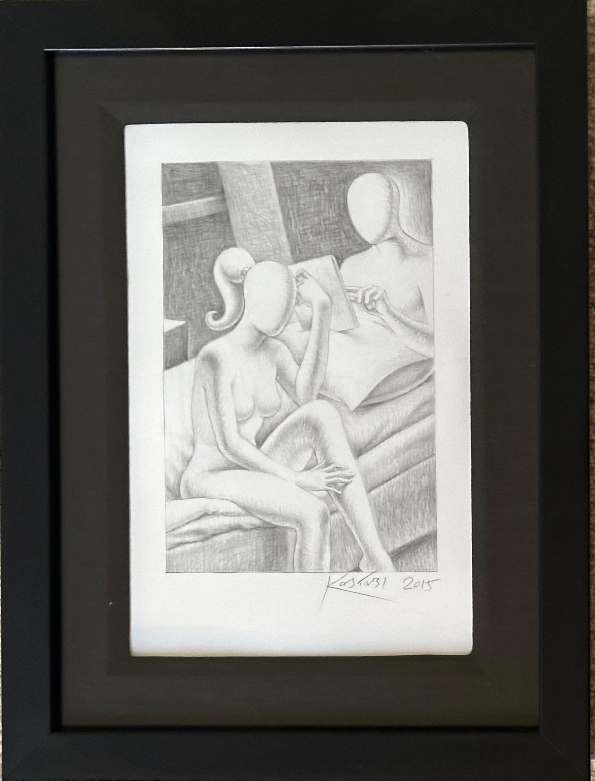 Wood Original Signed Pencil Drawing Entitled 