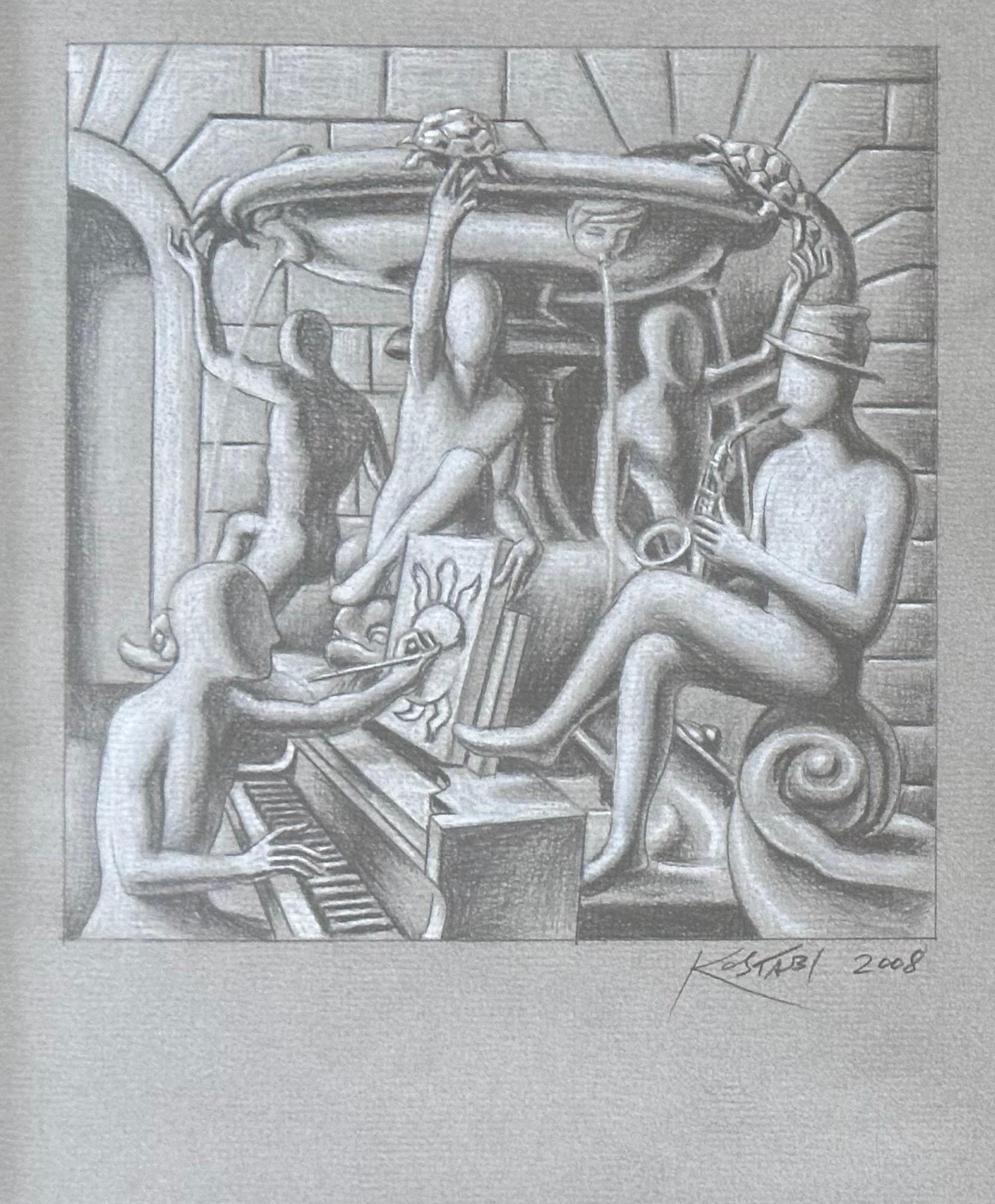 XXI secolo e contemporaneo Disegno a matita originale firmato intitolato 