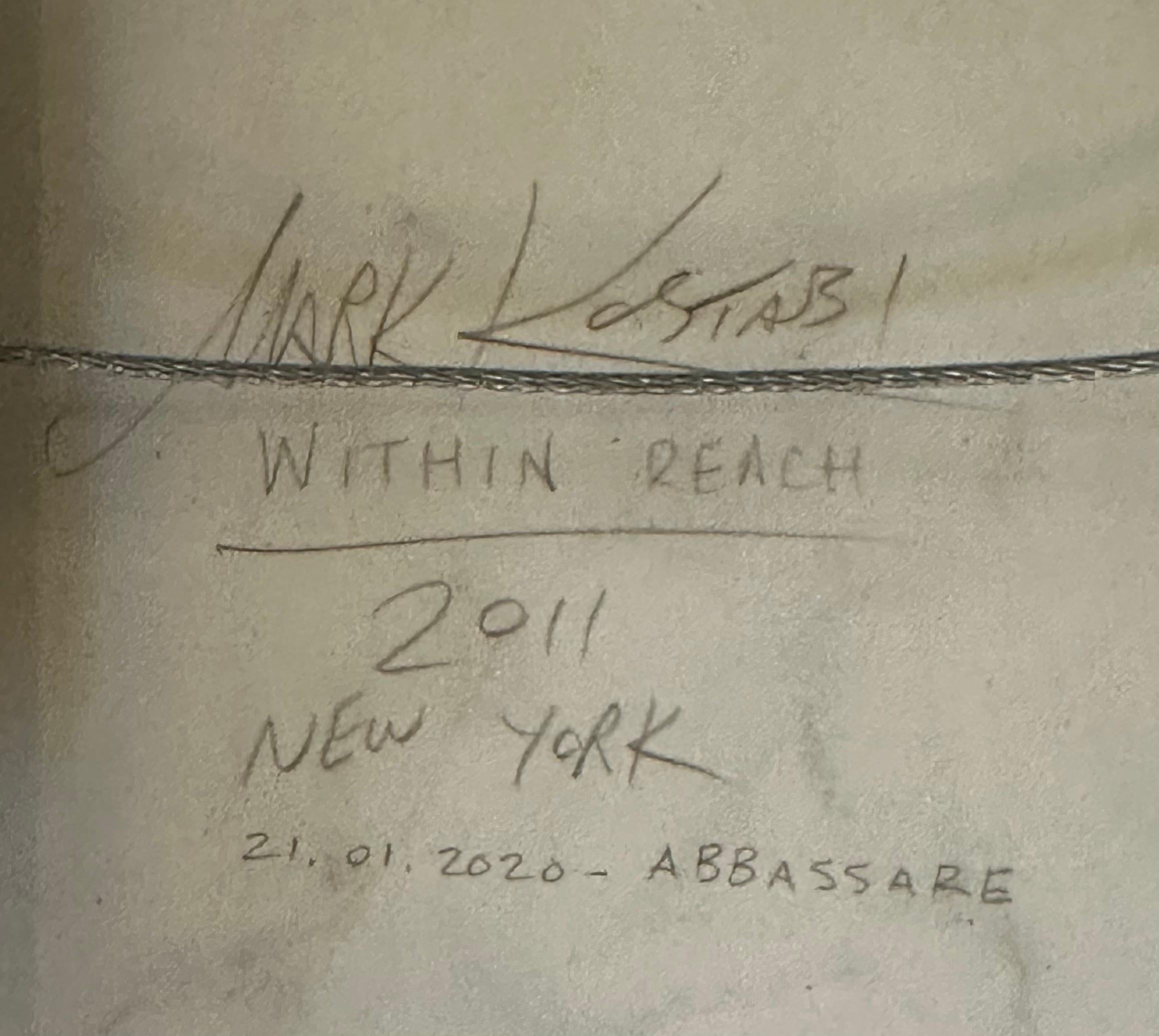 Dessin original signé au crayon intitulé « Within Reach » de Mark Kostabi en vente 7