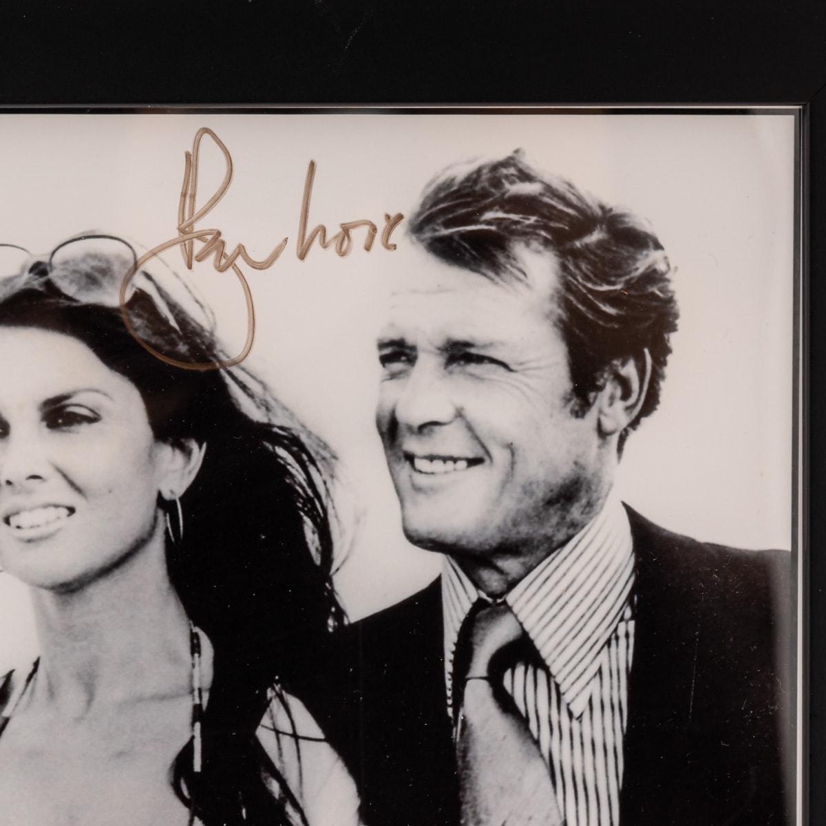Original Signed Photo By Roger Moore & Caroline Munro In Good Condition For Sale In Royal Tunbridge Wells, Kent