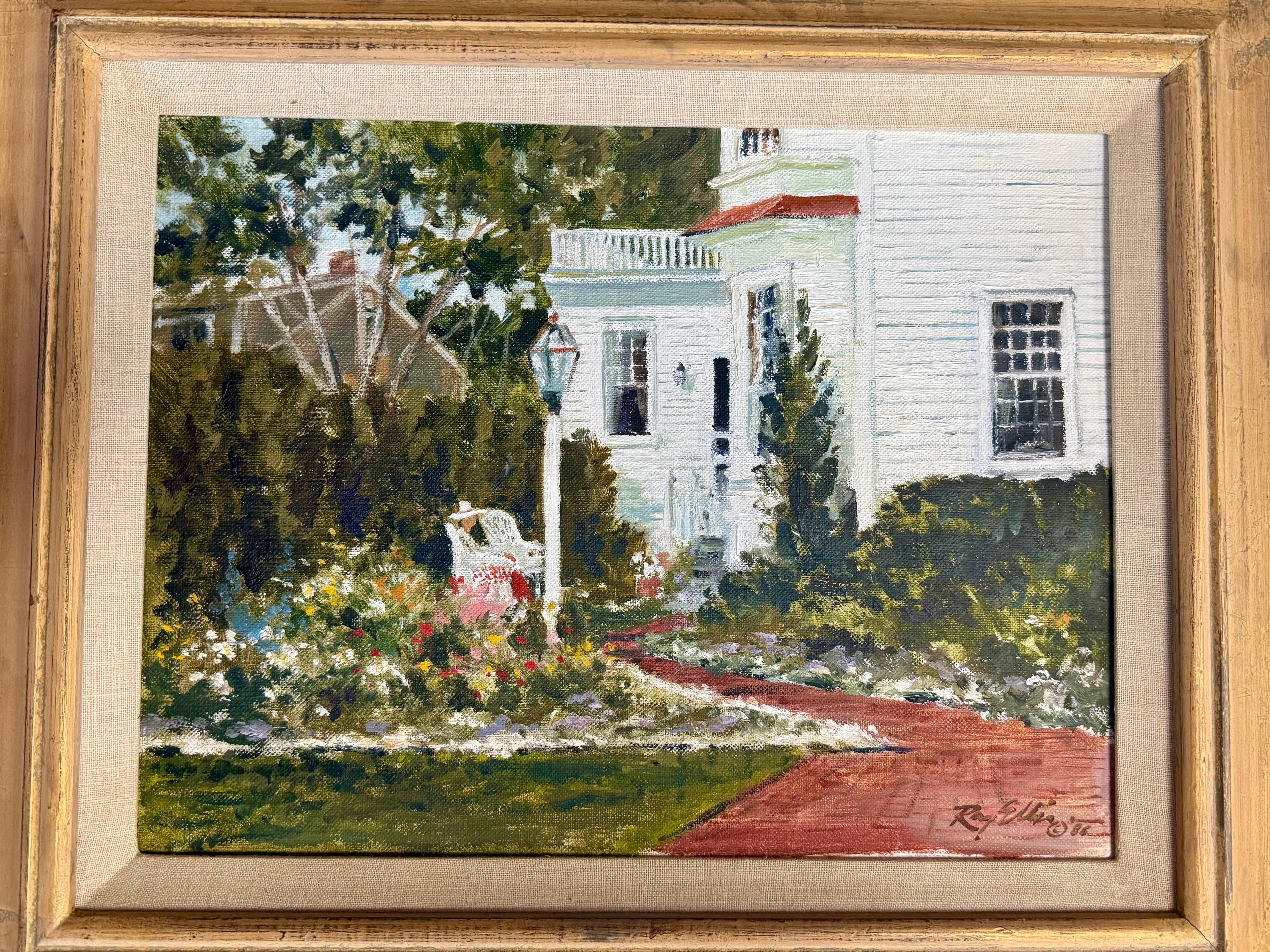 Original Signed Ray G. Ellis (1921-2013) Painting Edgartown Martha's Vineyard im Zustand „Gut“ im Angebot in West Hartford, CT