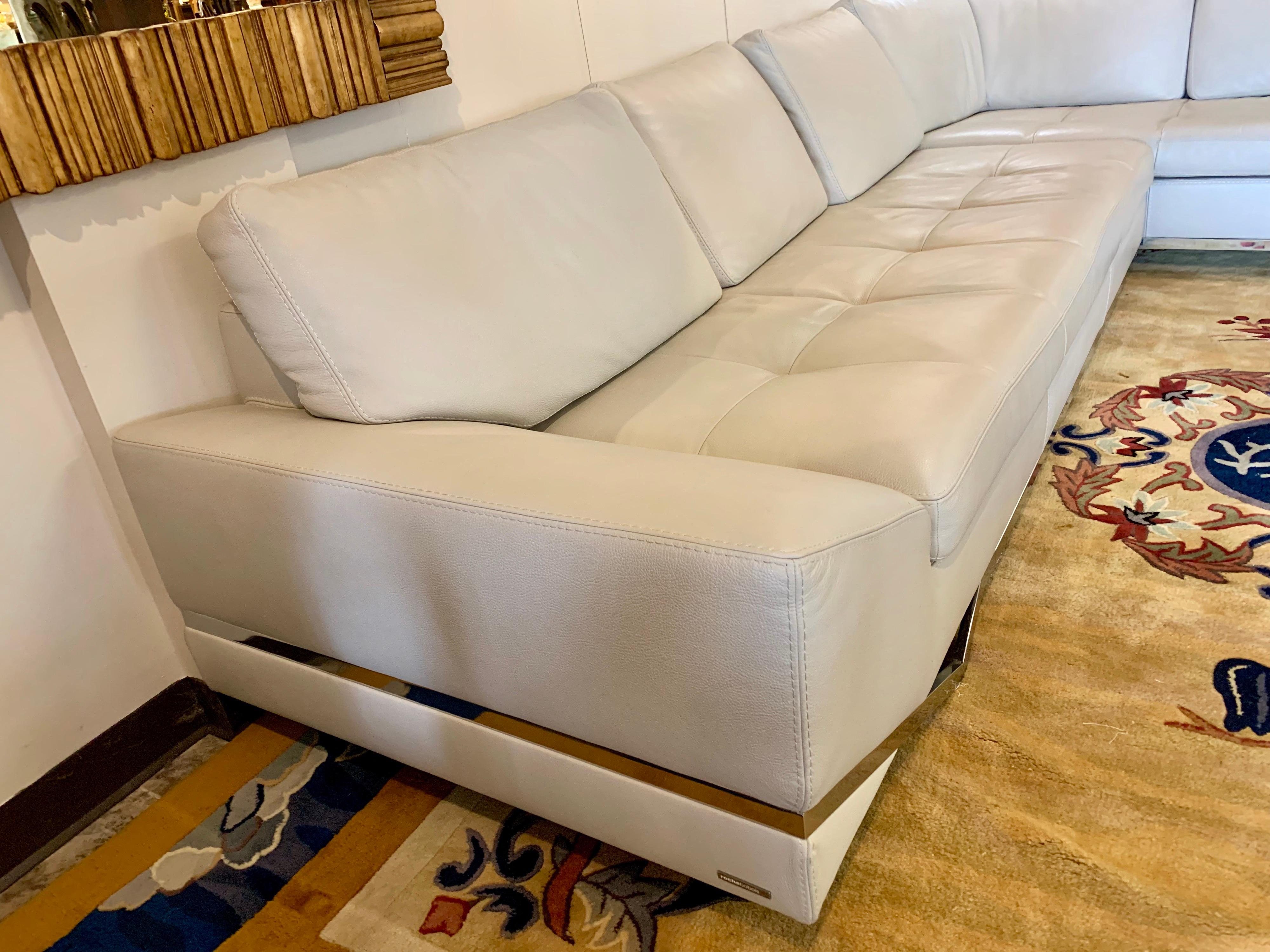 Original Signed Roche Bobois Leather Two-Piece Sectional Sofa Perfect 7