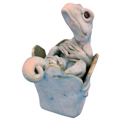 Original, Signed Sculpture, a Lizard in a Box