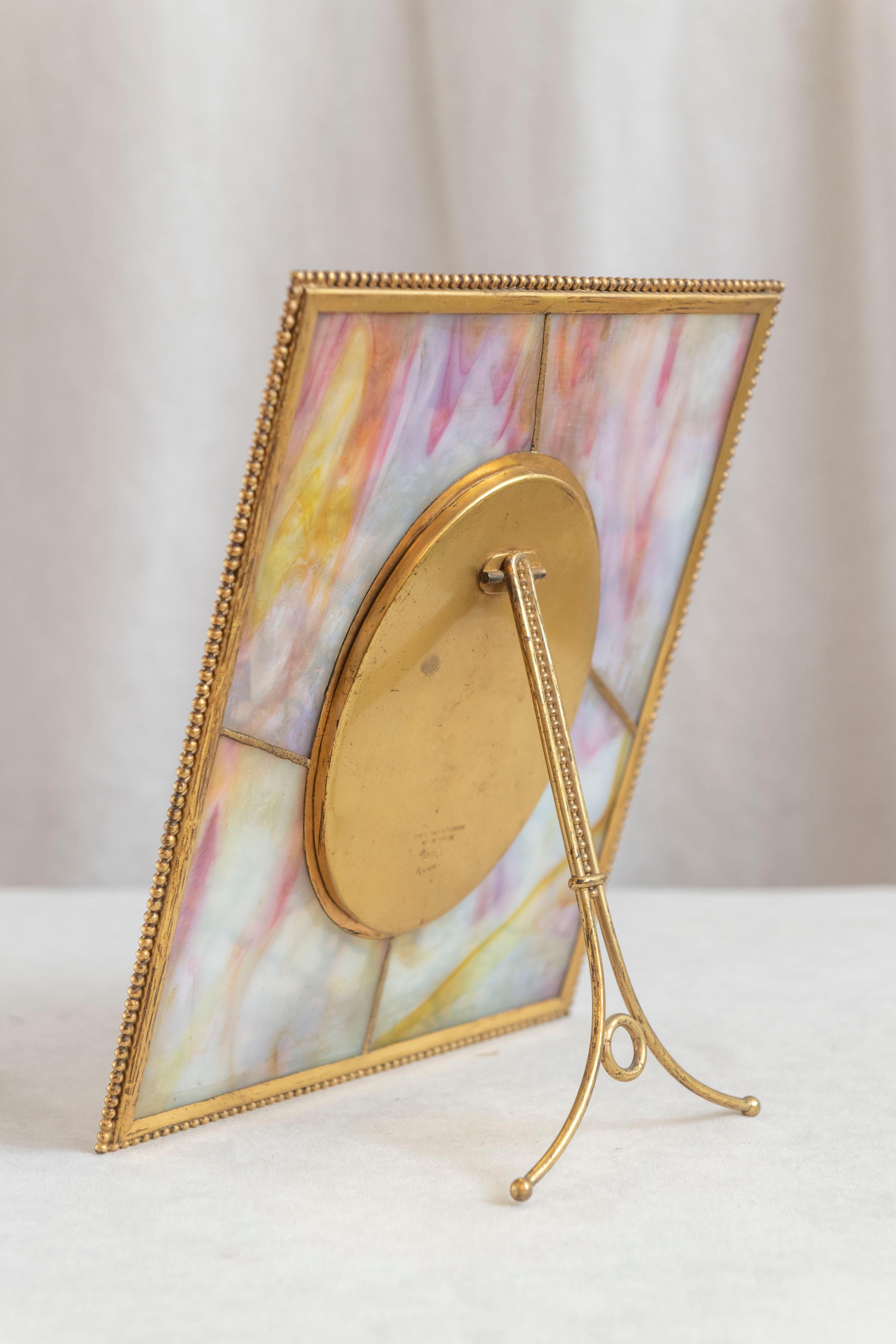 Early 20th Century Original Signed Tiffany Studios Picture Frame, Grapevine Pattern, ca. 1905