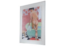 Original Signed Watercolor of a Female Nude