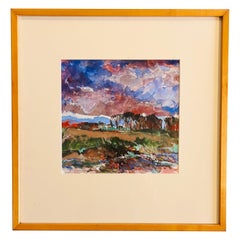 Peinture à l'aquarelle originale signée « Comes the Night » de Paul Zimmerman