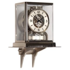 Vintage Original Silver Jaeger LeCoultre Atmos Clock with Console, from 1972