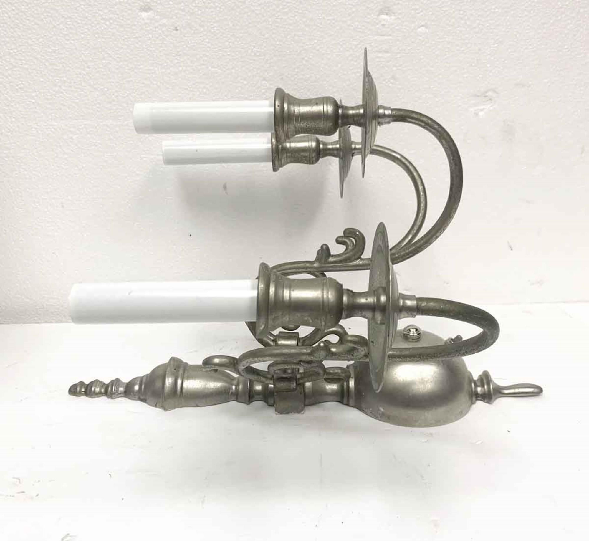 Original Silver Over Brass Williamsburg Wall Sconce, Quantity Available In Good Condition For Sale In New York, NY
