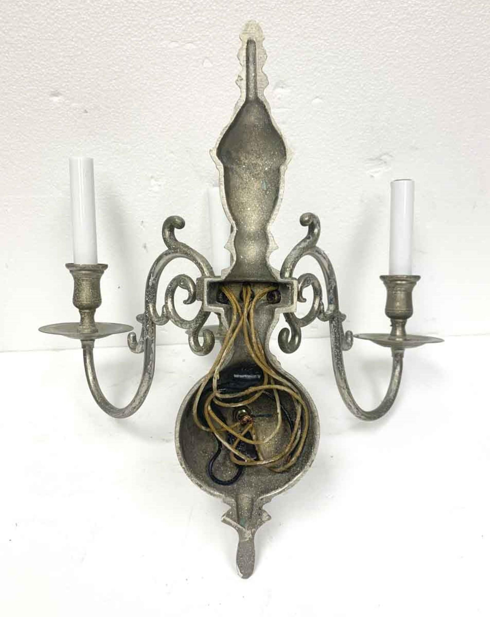 20th Century Original Silver Over Brass Williamsburg Wall Sconce, Quantity Available For Sale