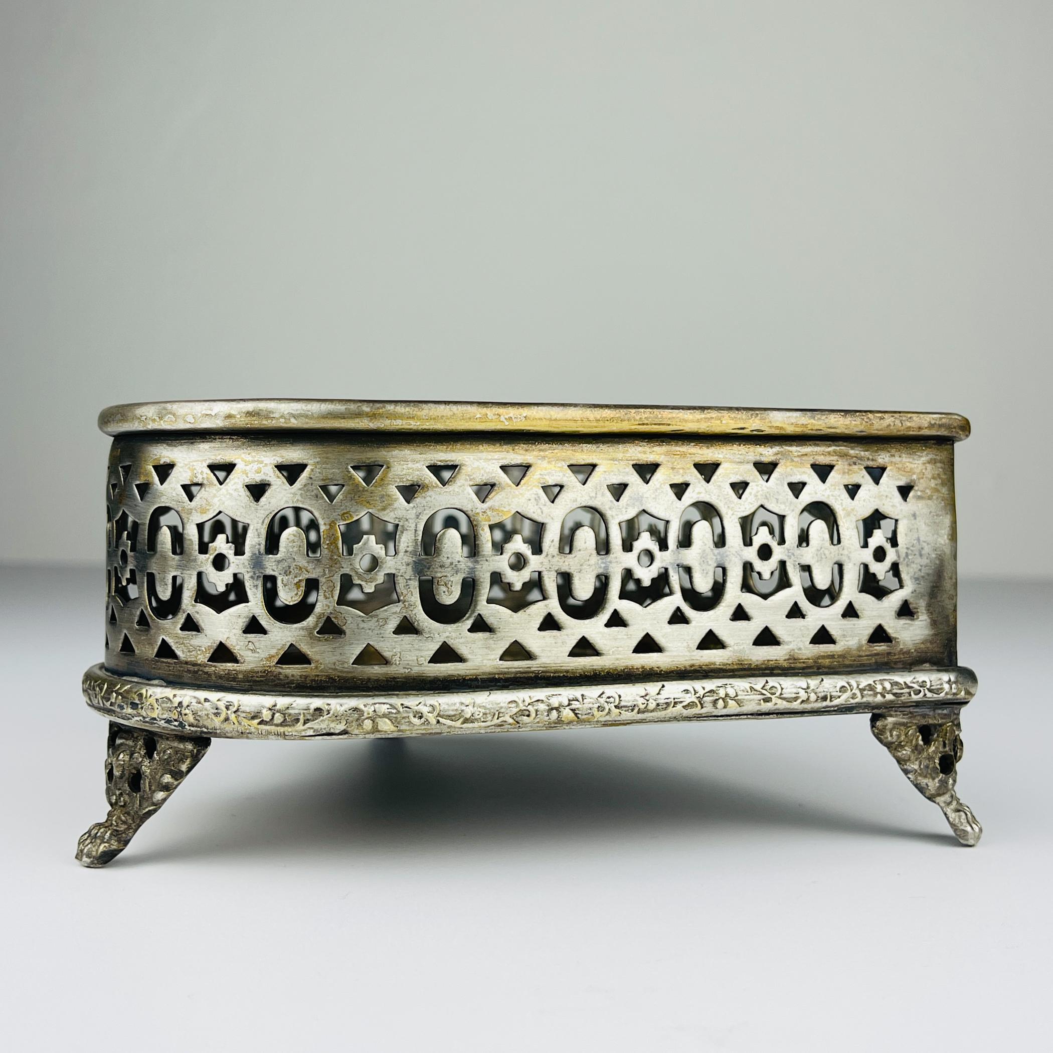 Original Silver Plated Basket or Candy Stand By Jordan, Sheffield, England, 1950 4