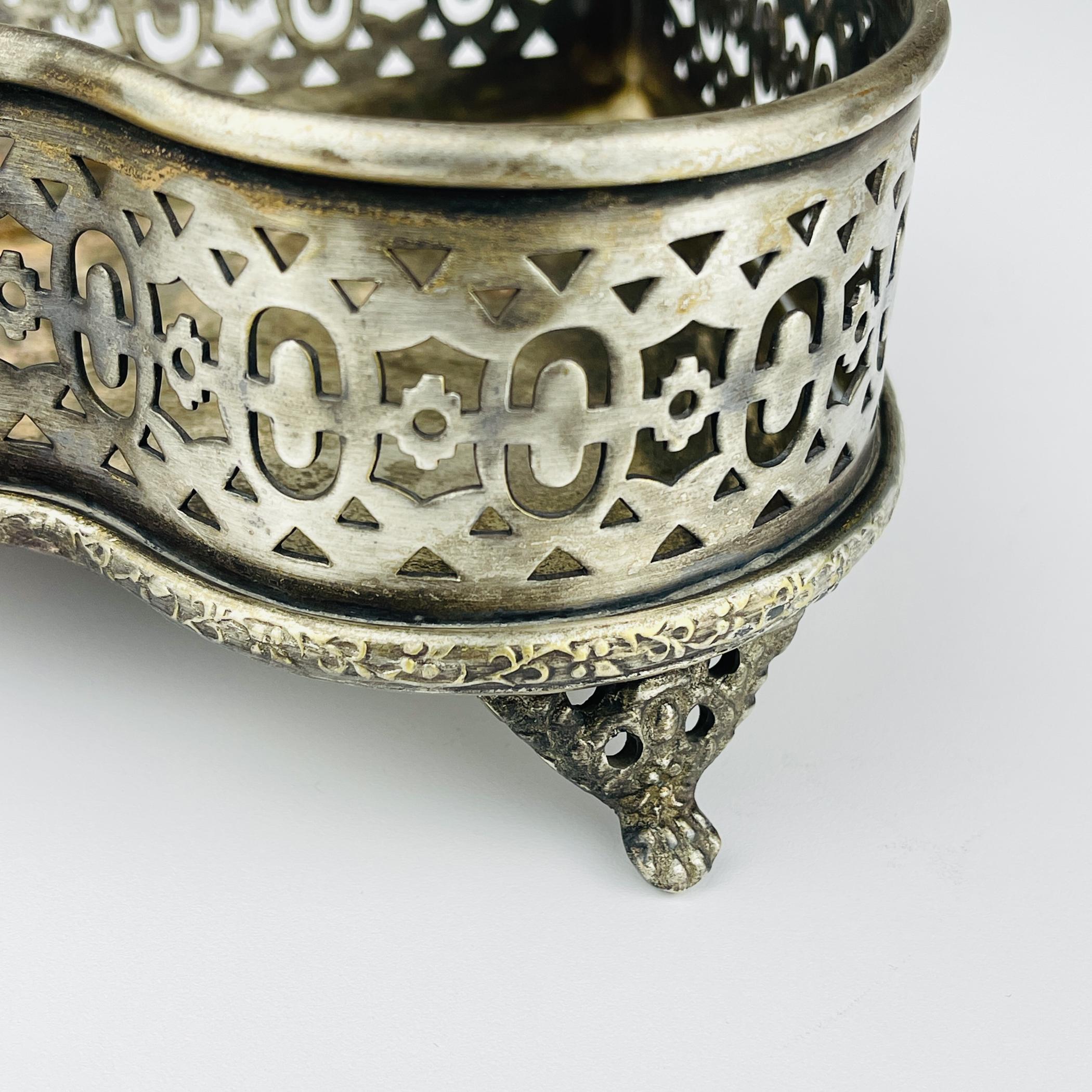 Original Silver Plated Basket or Candy Stand By Jordan, Sheffield, England, 1950 6