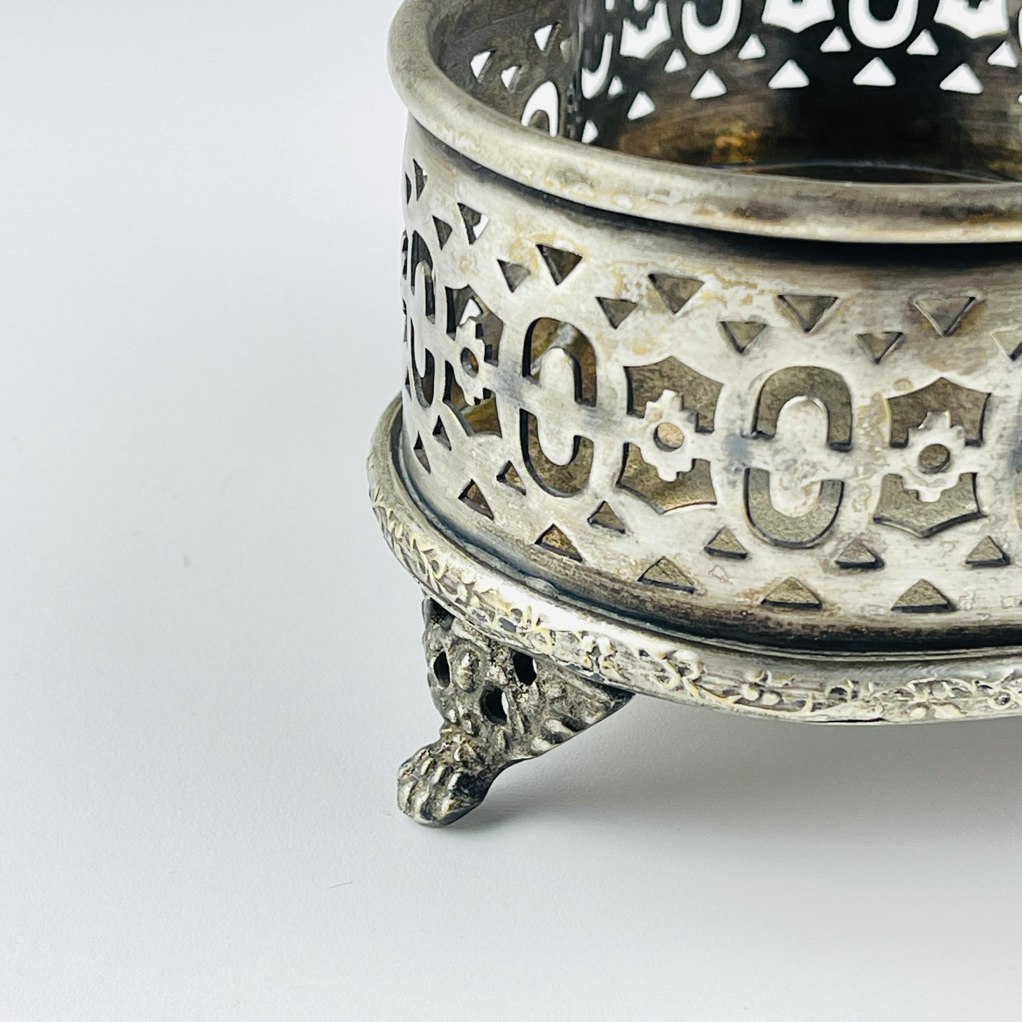 Original Silver Plated Basket or Candy Stand By Jordan, Sheffield, England, 1950 8